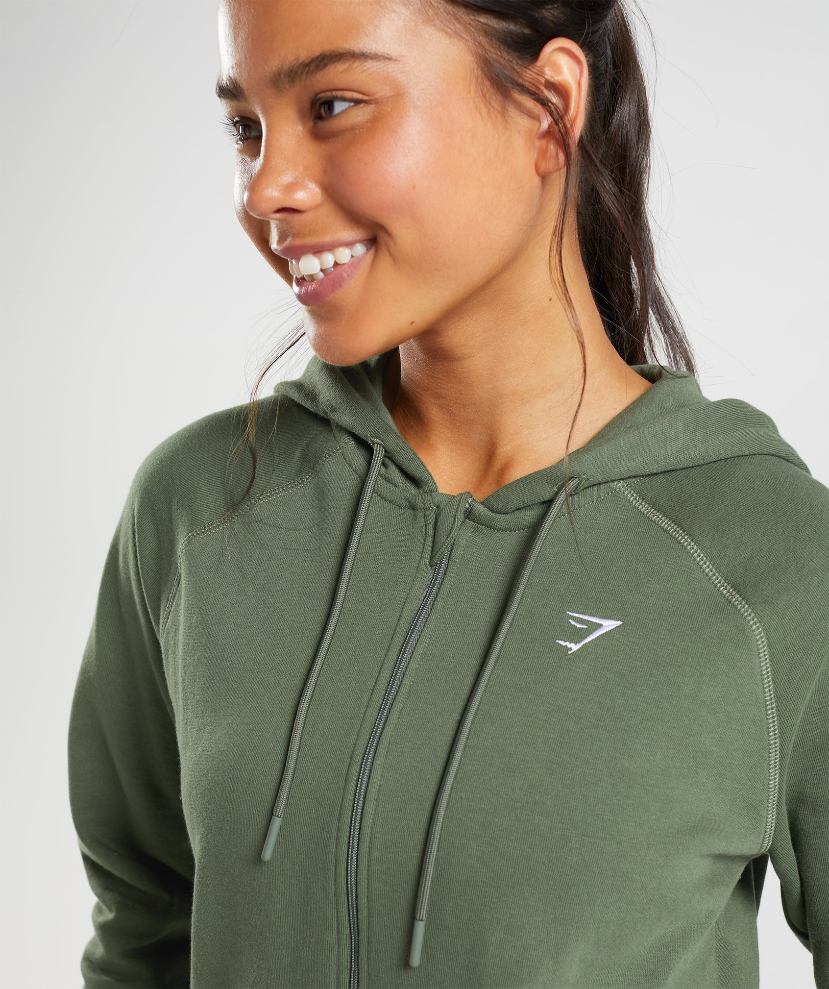 Sudadera Con Capucha Gymshark Entrenamiento Zip Mujer Verde Oliva | 3281960-MW