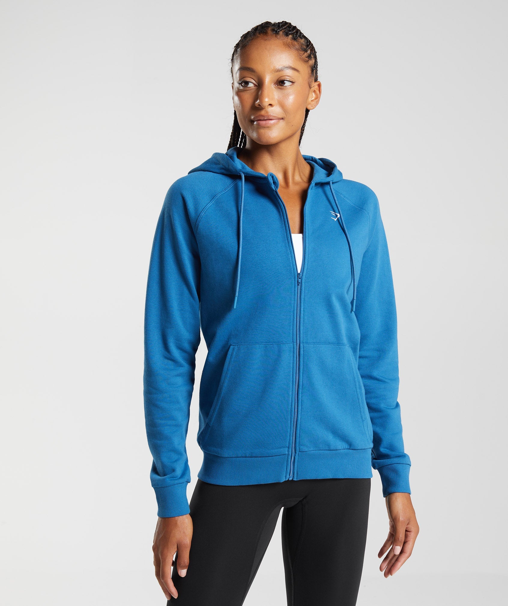 Sudadera Con Capucha Gymshark Entrenamiento Zip Mujer Azules | 5093247-UN