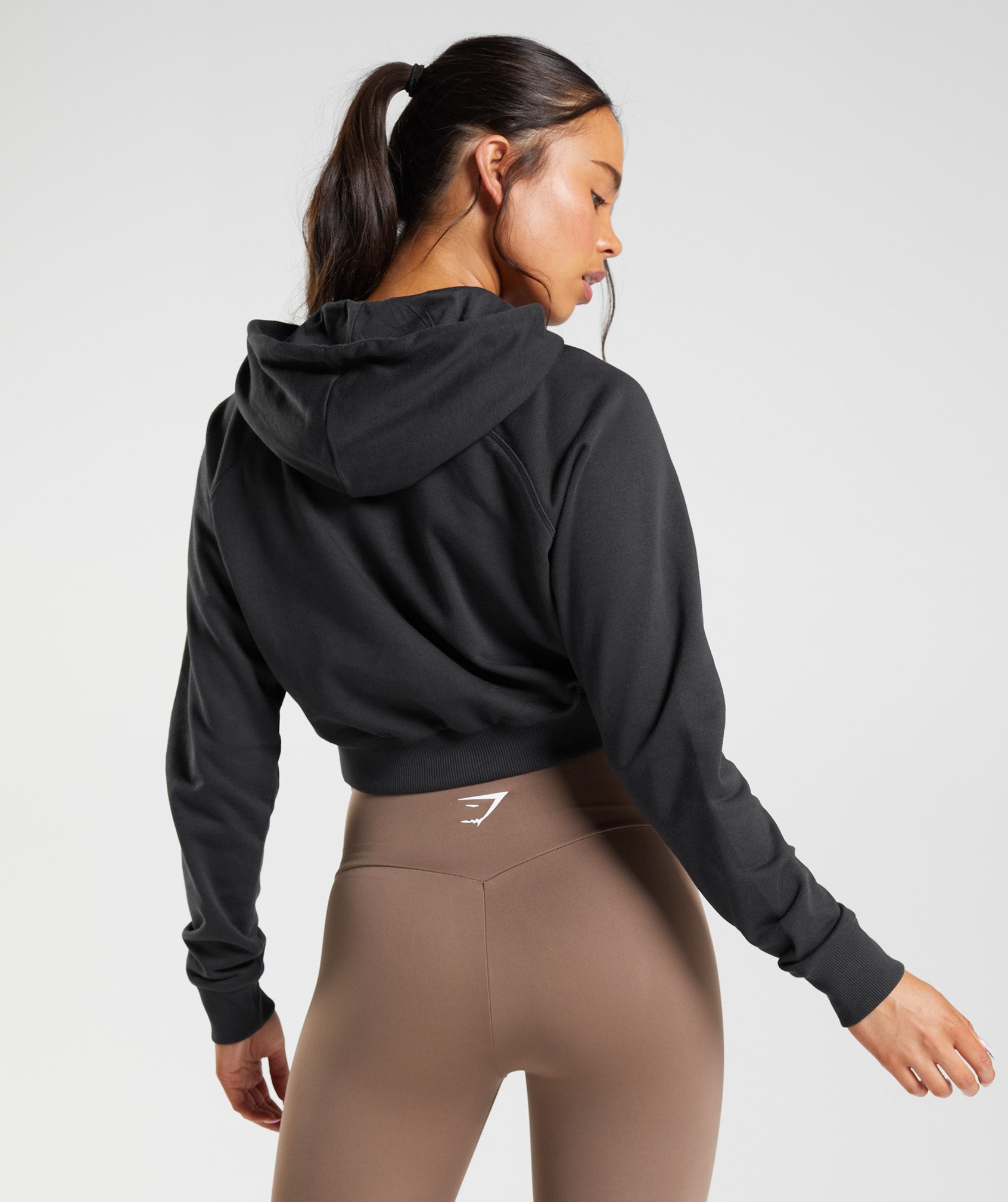 Sudadera Con Capucha Gymshark Entrenamiento Cropped Mujer Negras | 5234068-YE