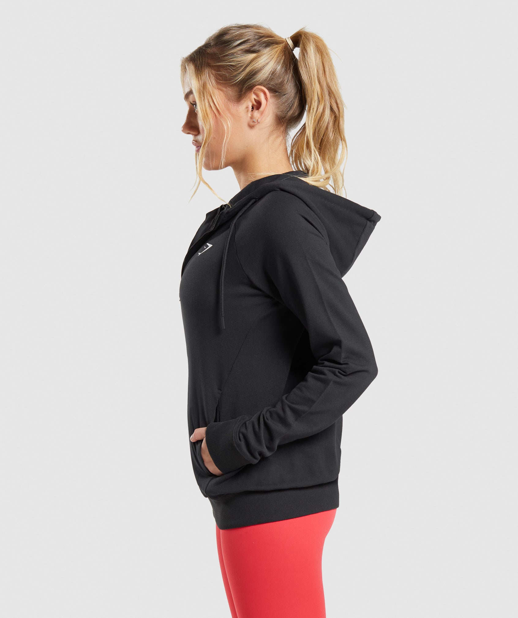 Sudadera Con Capucha Gymshark Entrenamiento Zip Mujer Negras | 6012879-VR