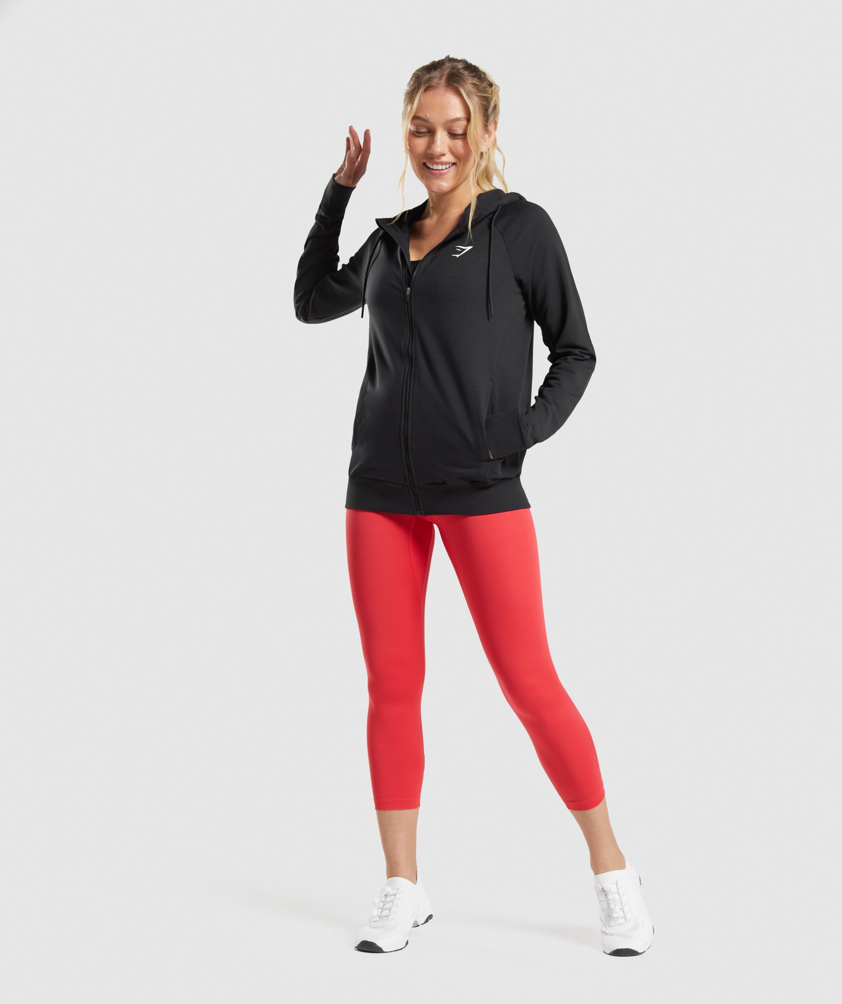 Sudadera Con Capucha Gymshark Entrenamiento Zip Mujer Negras | 6012879-VR