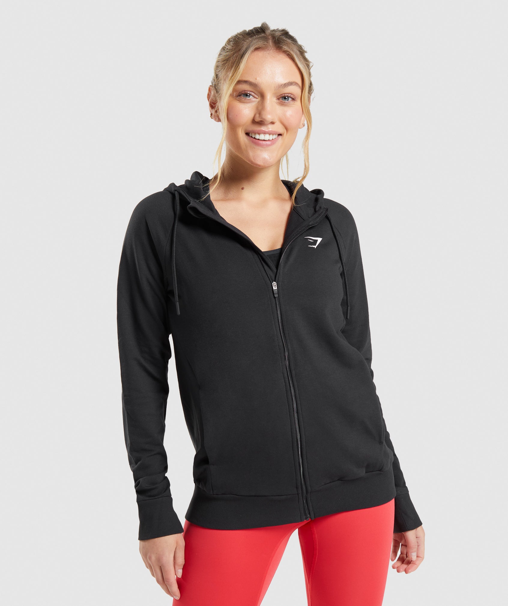 Sudadera Con Capucha Gymshark Entrenamiento Zip Mujer Negras | 6012879-VR