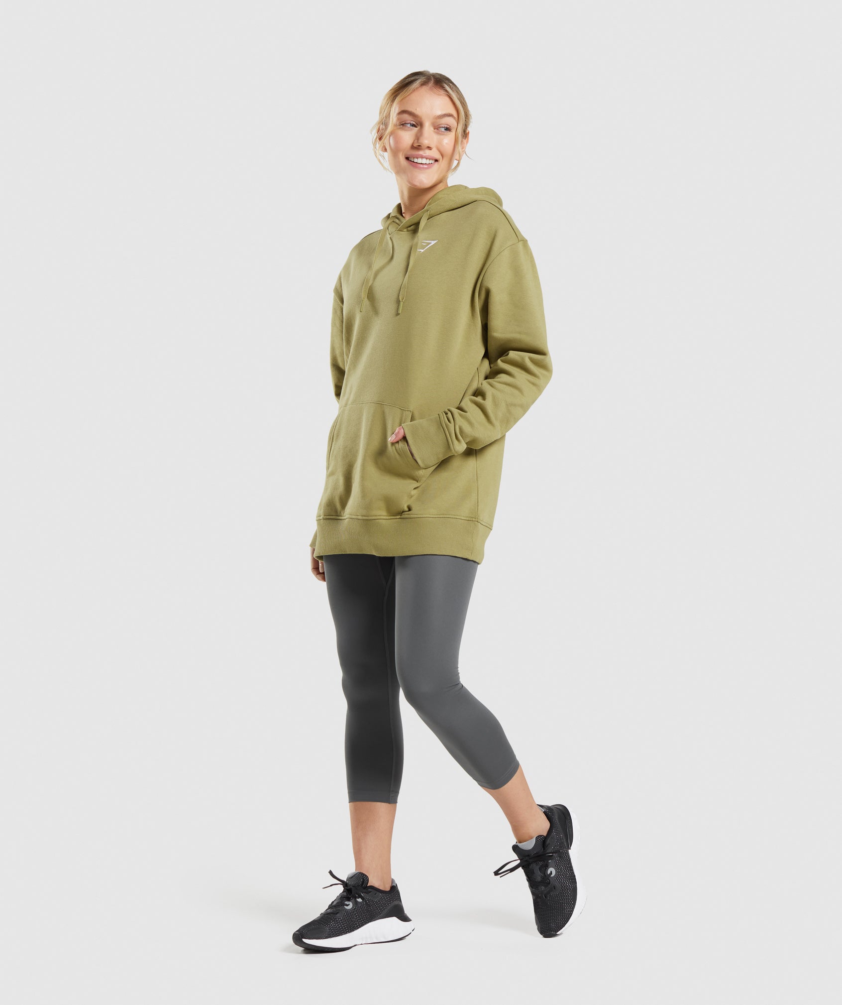 Sudadera Con Capucha Gymshark Entrenamiento Oversized Mujer Verde | 6342895-TV