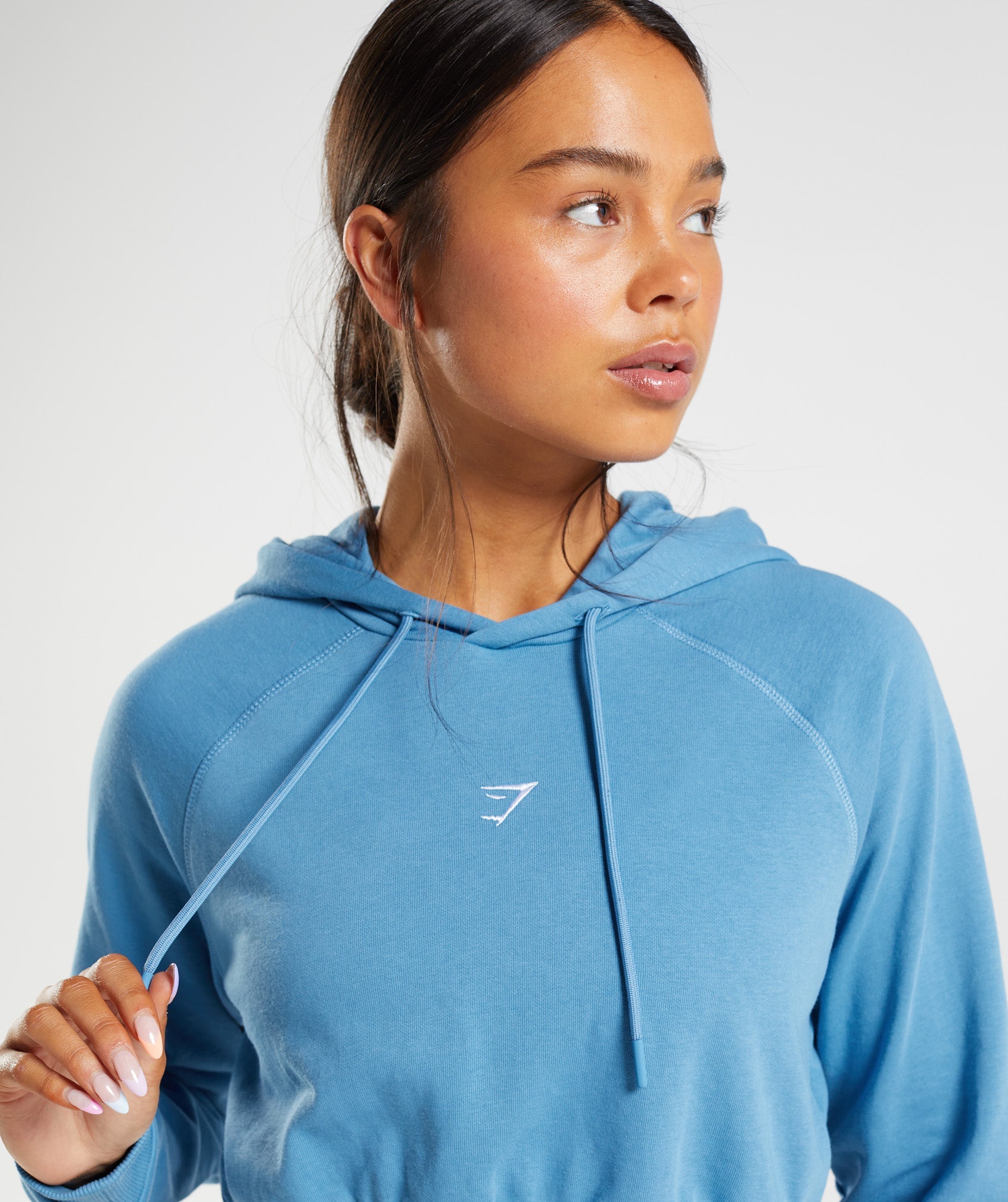 Sudadera Con Capucha Gymshark Entrenamiento Cropped Mujer Azules | 6857901-TQ