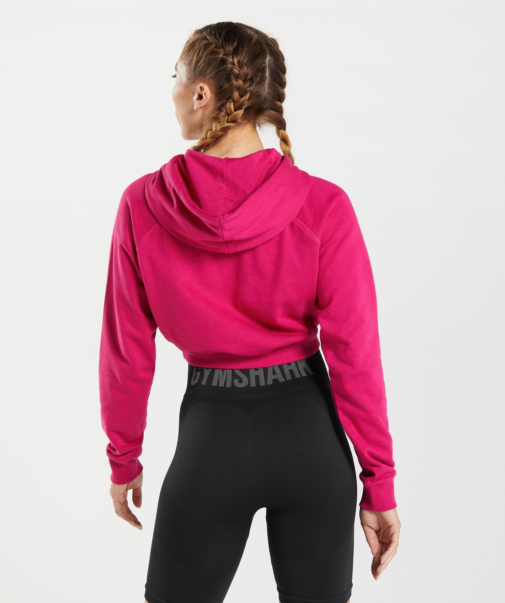 Sudadera Con Capucha Gymshark Entrenamiento Cropped Mujer Rosas | 6908741-RI