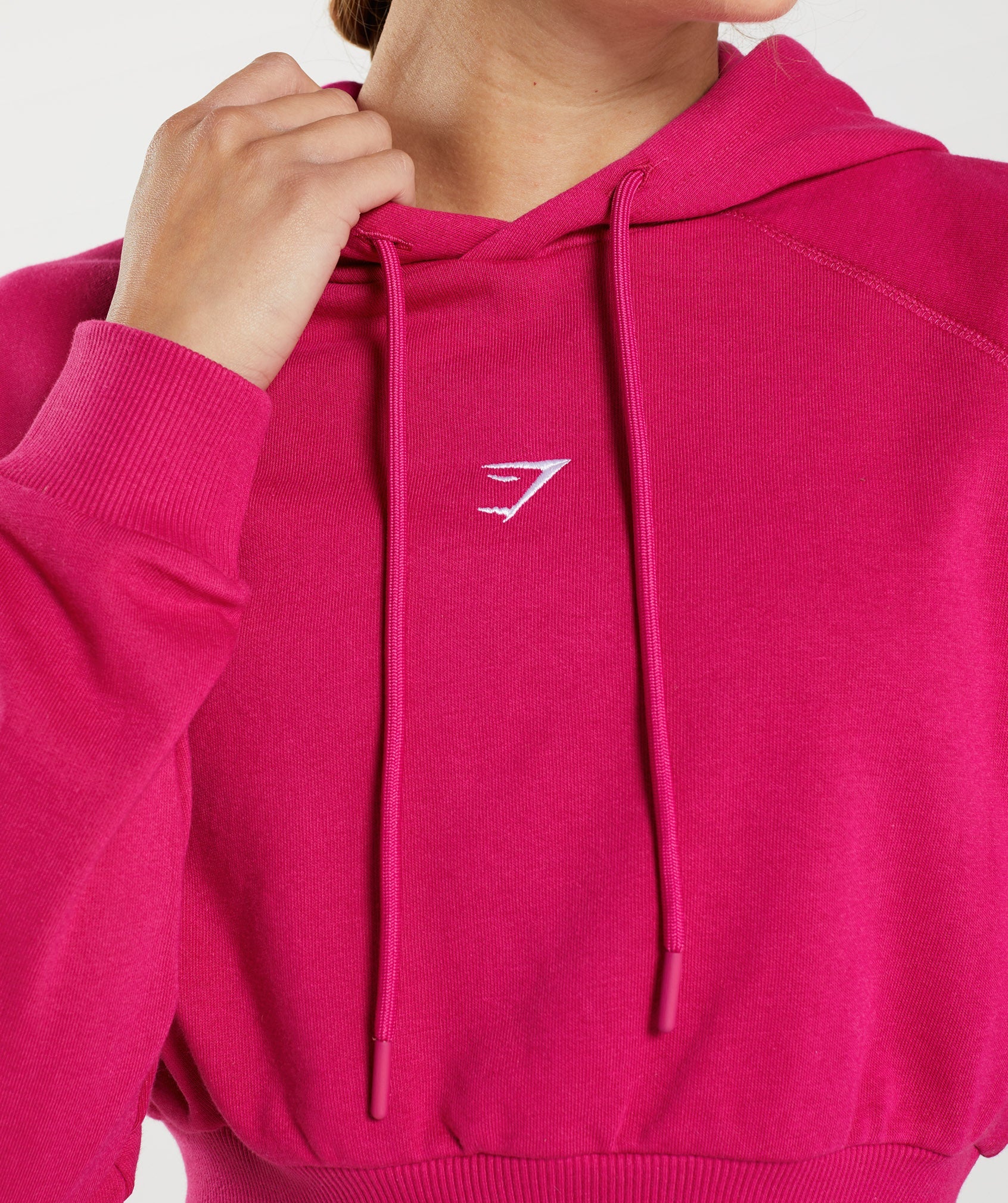 Sudadera Con Capucha Gymshark Entrenamiento Cropped Mujer Rosas | 6908741-RI