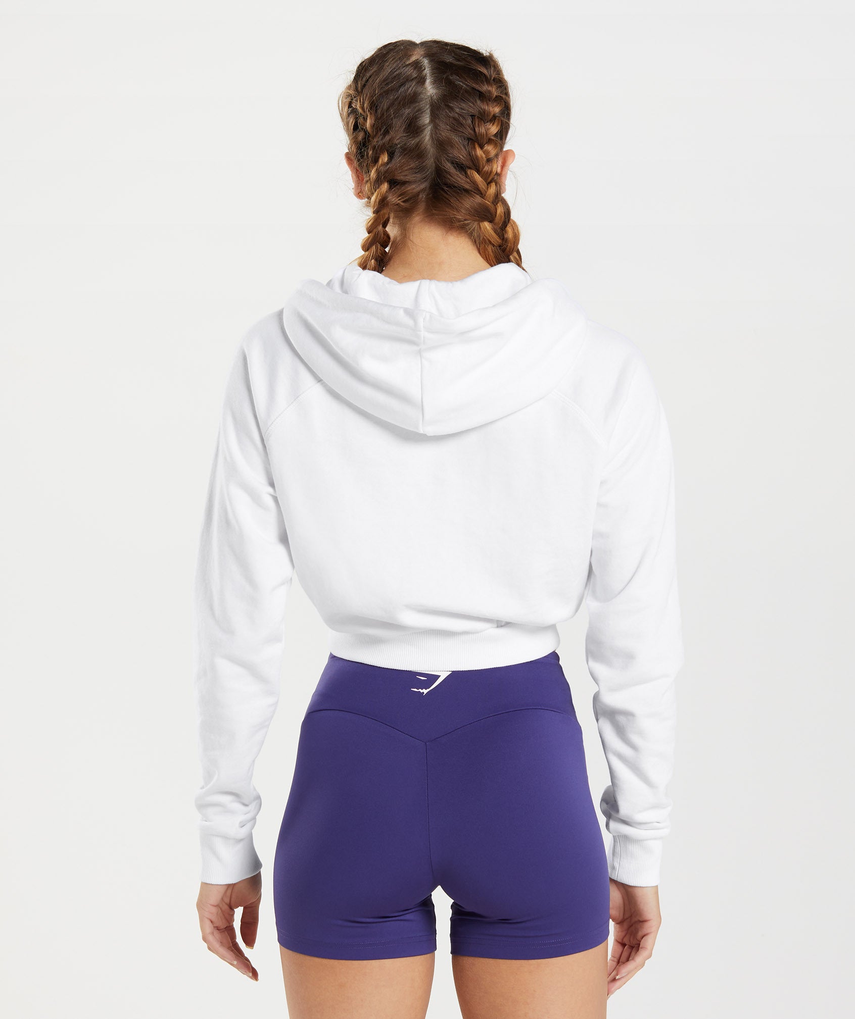 Sudadera Con Capucha Gymshark Entrenamiento Cropped Mujer Blancas | 9647083-KB