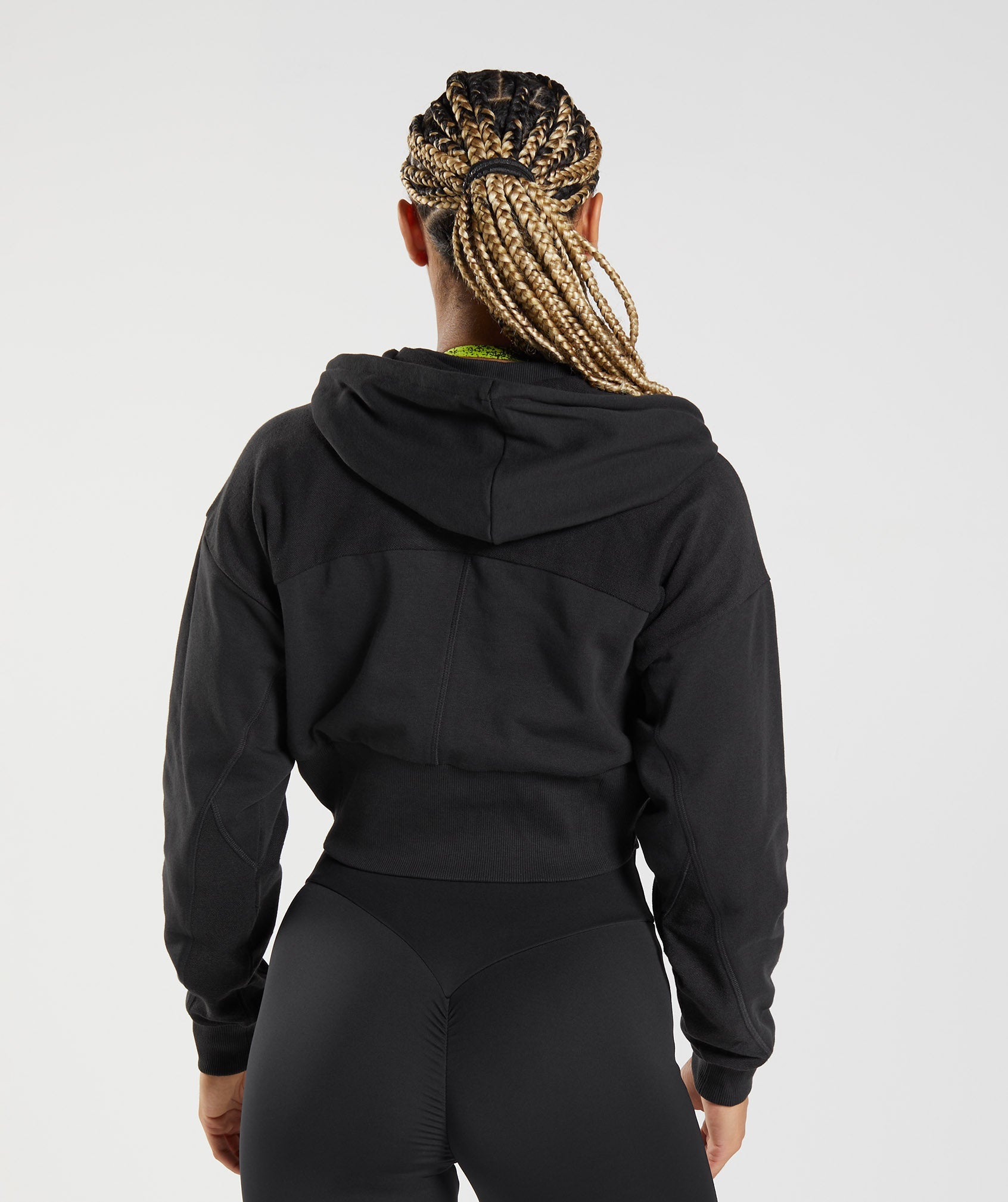 Sudadera Con Capucha Gymshark GS Power Cropped Zip Mujer Negras | 9354687-TN