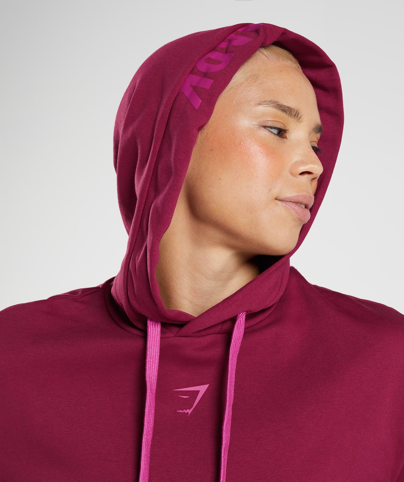 Sudadera Con Capucha Gymshark Graphics Fraction Mujer Rosas | 6219084-VI