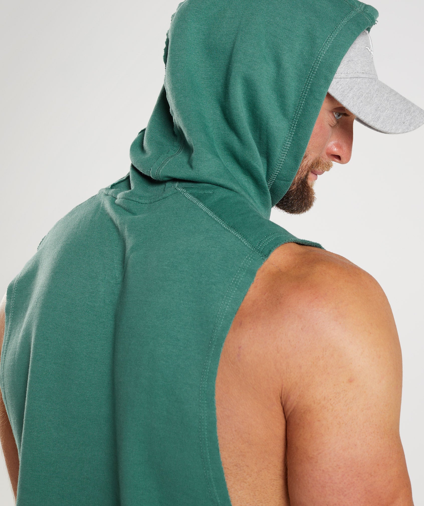 Sudadera Con Capucha Gymshark Legacy Drop Arm Hombre Verde | 5730149-KS