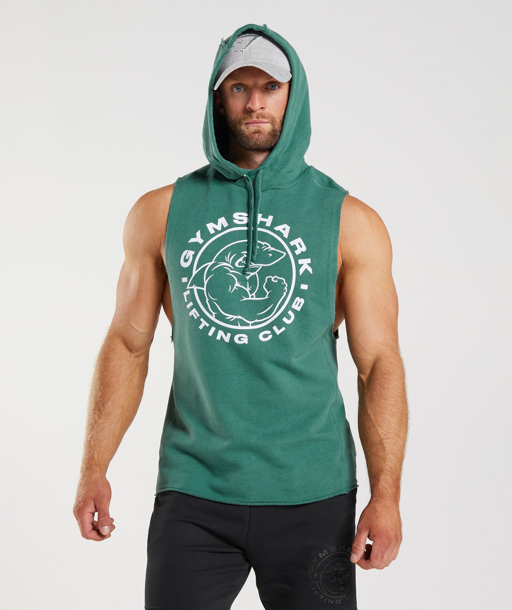 Sudadera Con Capucha Gymshark Legacy Drop Arm Hombre Verde | 5730149-KS