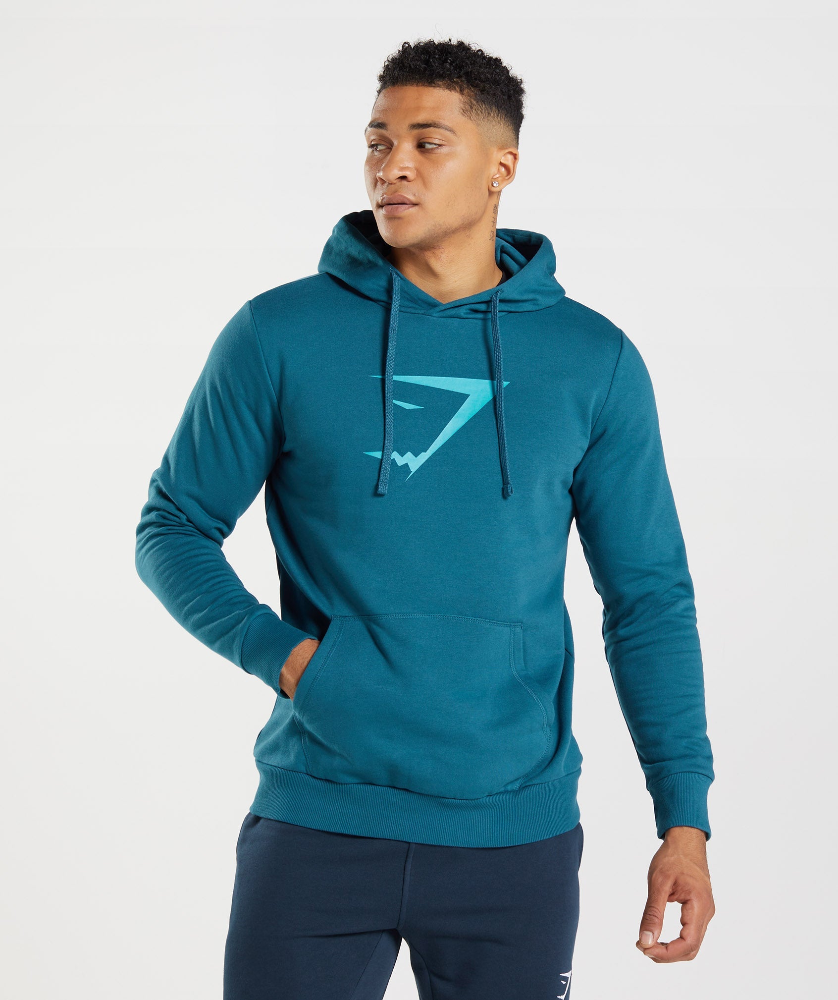 Sudadera Con Capucha Gymshark Sharkhead Infill Hombre Azules | 6794152-GH