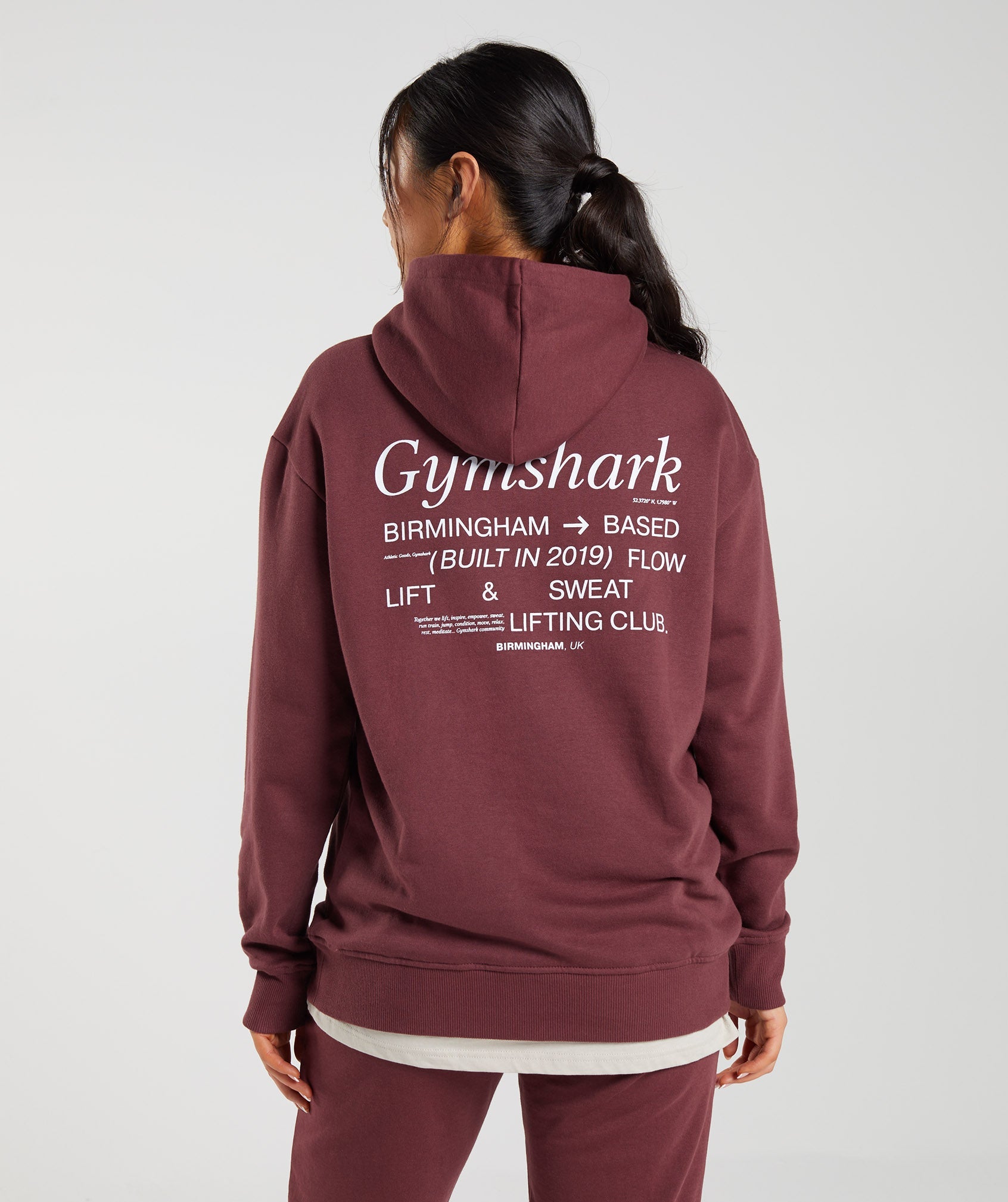 Sudadera Con Capucha Gymshark Social Club Oversized Mujer Rosas Marrones | 0385749-OS