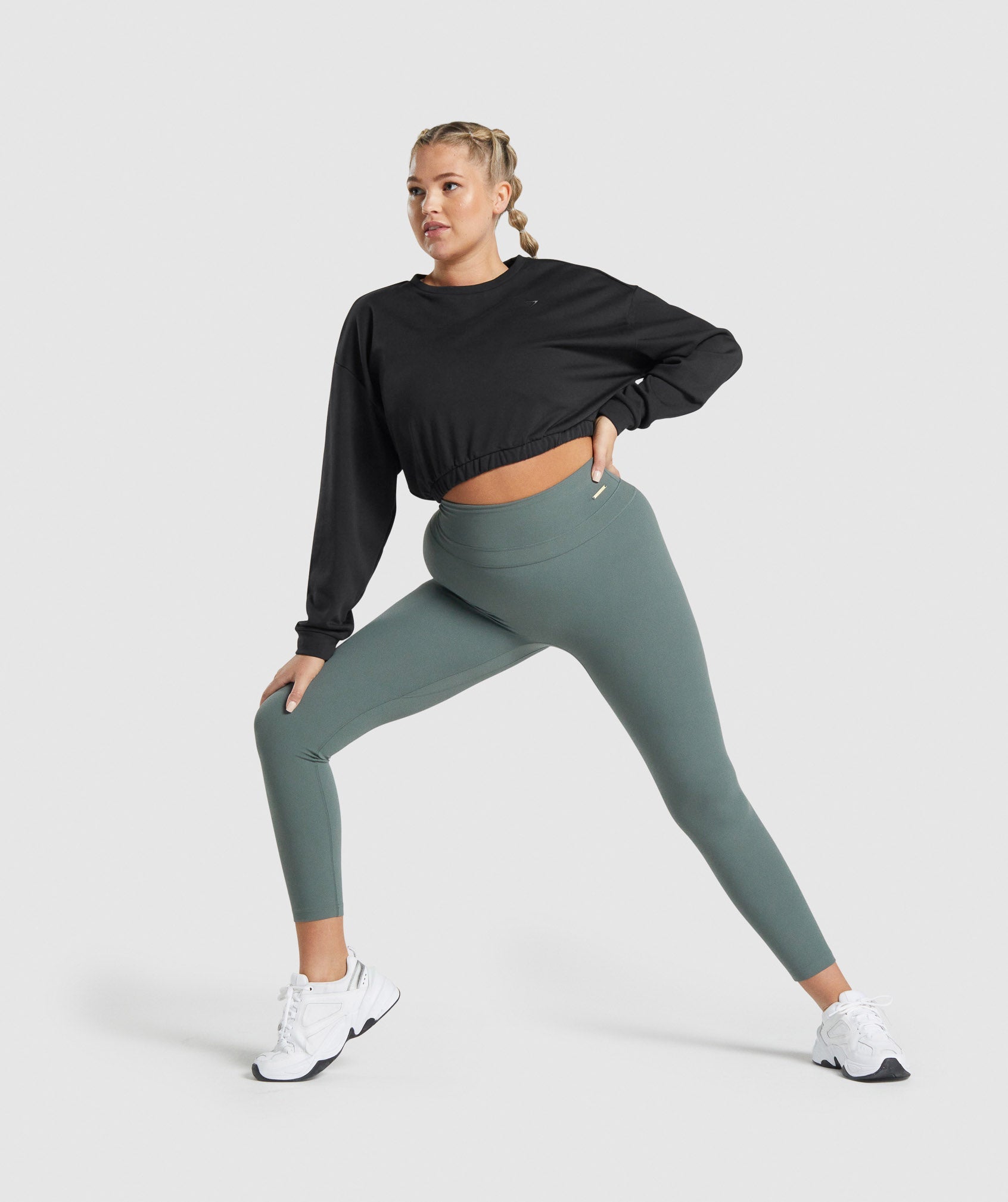 Sudadera Con Capucha Gymshark Whitney Cropped Pullover Mujer Negras | 7453196-MF