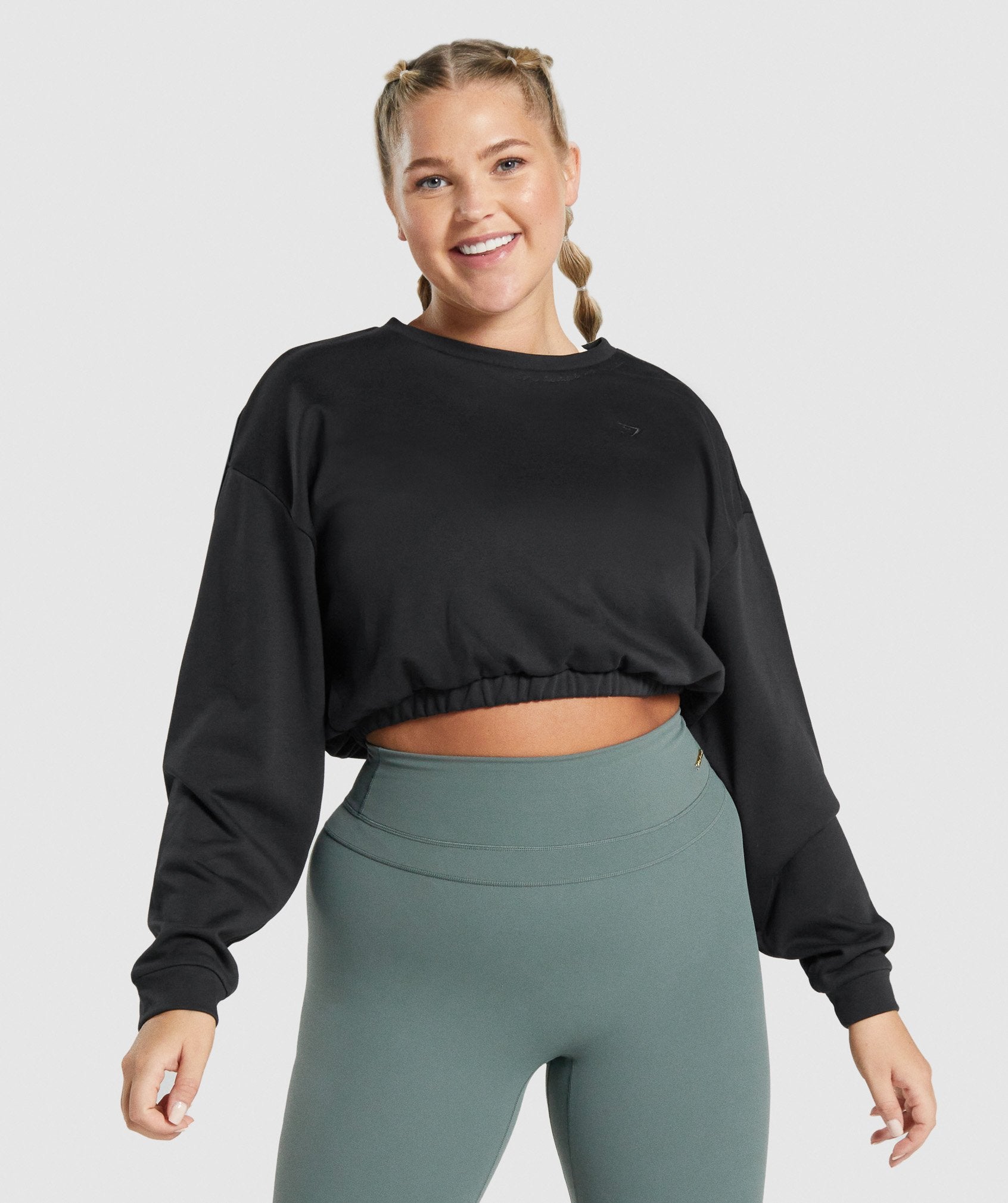 Sudadera Con Capucha Gymshark Whitney Cropped Pullover Mujer Negras | 7453196-MF