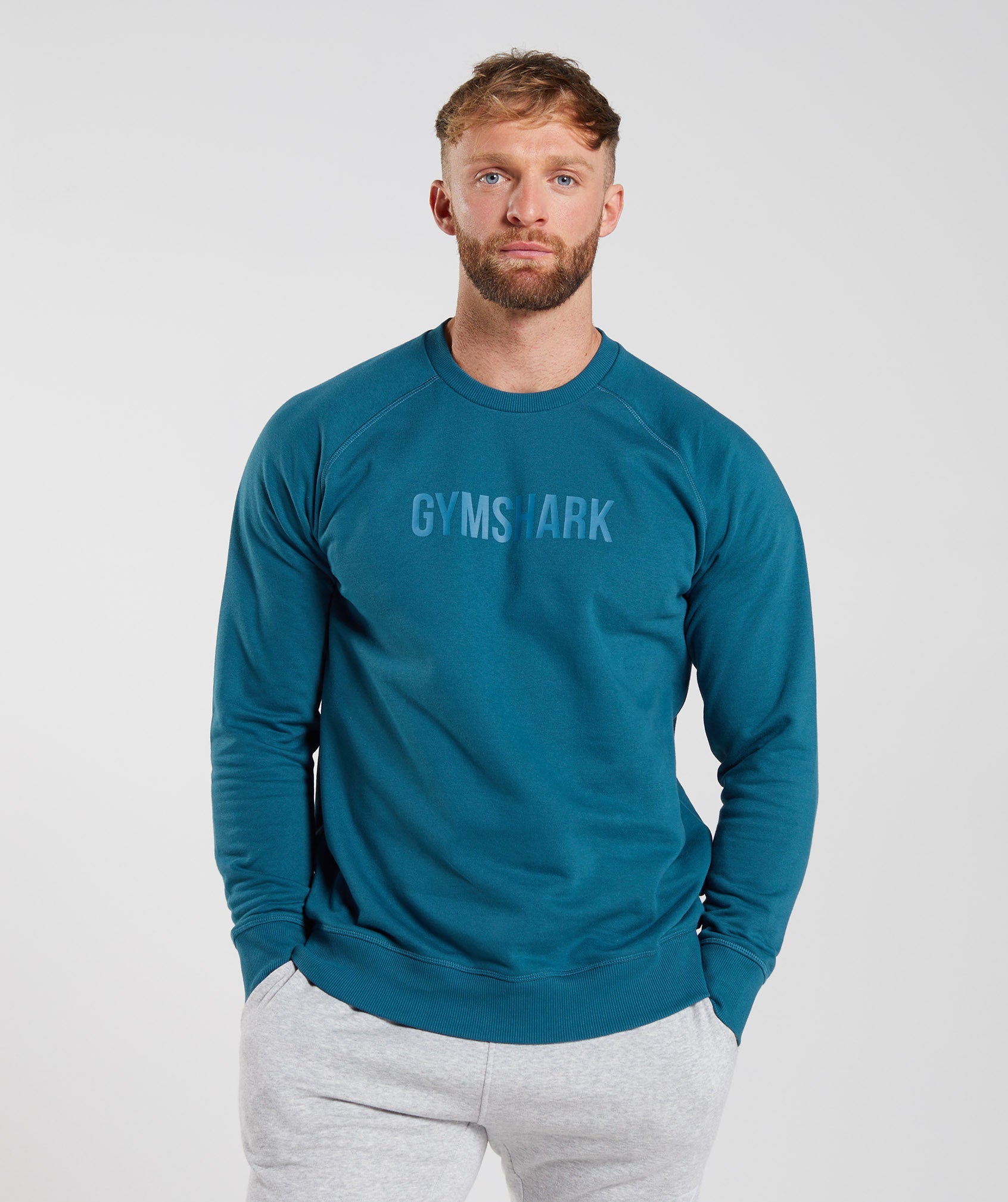 Sudaderas Gymshark Apollo Crew Hombre Azules | 1450869-IB