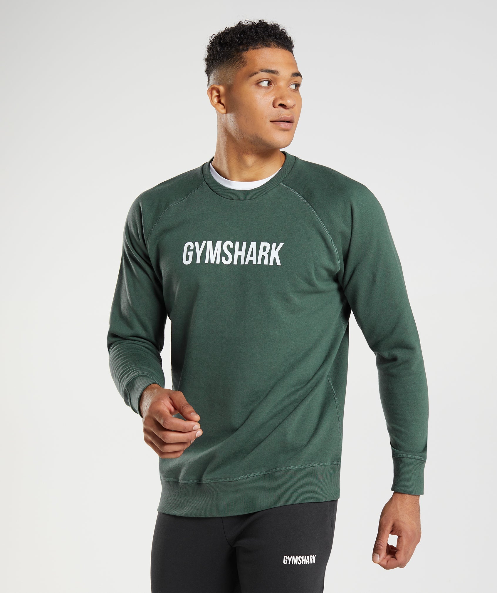 Sudaderas Gymshark Apollo Crew Hombre Obsidian Verde | 5318769-NI