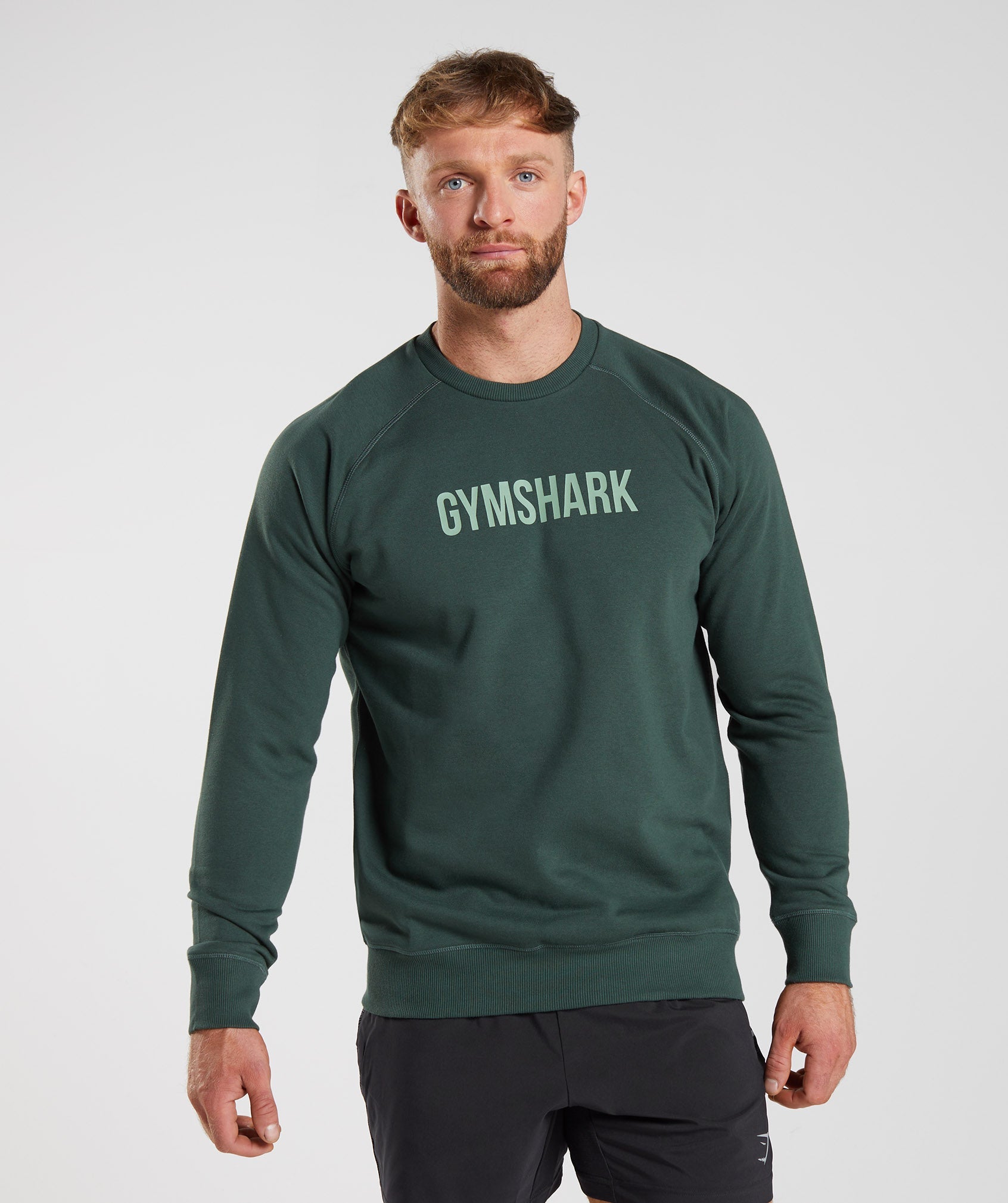 Sudaderas Gymshark Apollo Crew Hombre Obsidian Verde | 9168270-LE