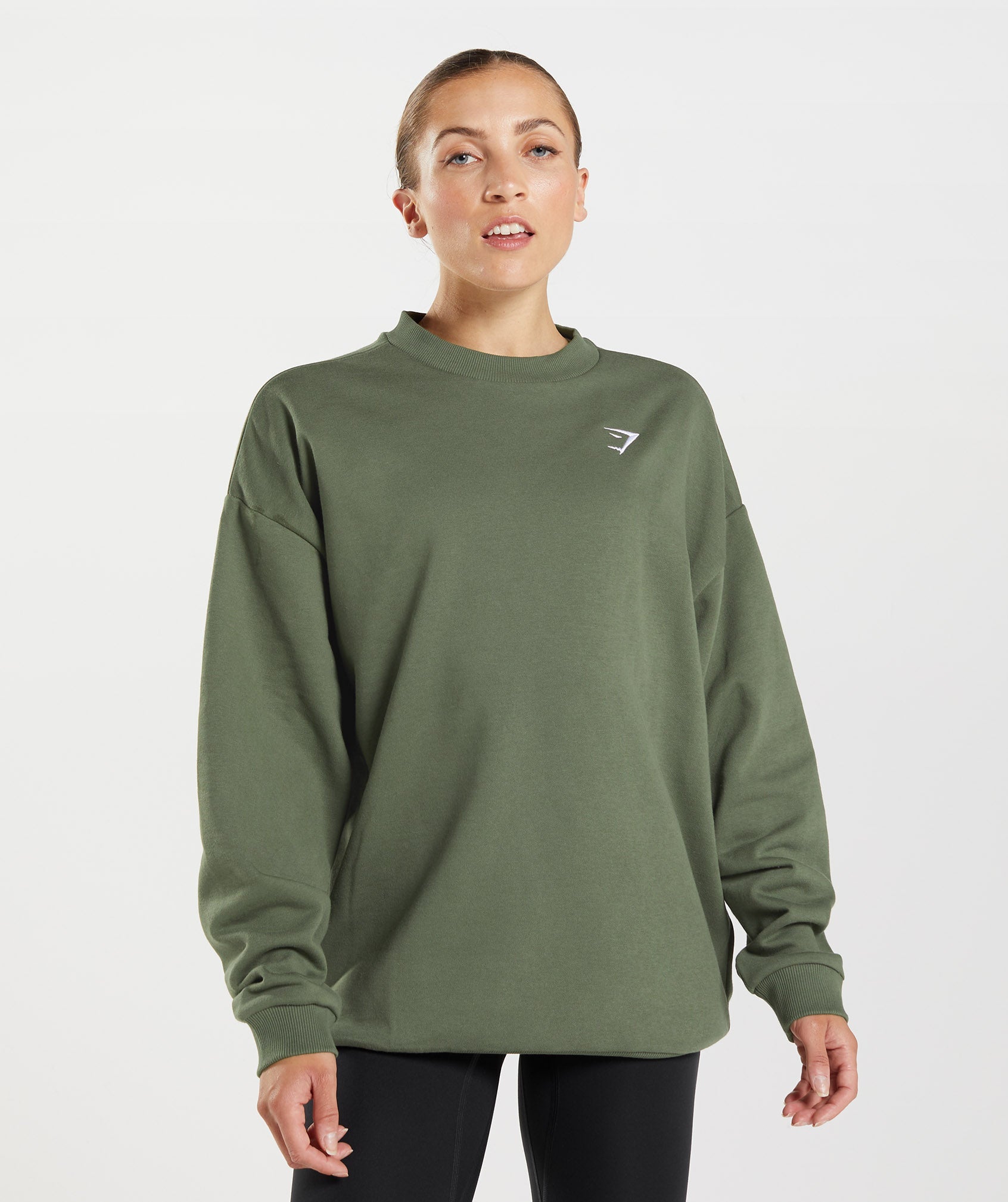 Sudaderas Gymshark Entrenamiento Oversized Mujer Verde Oliva | 5328917-VG