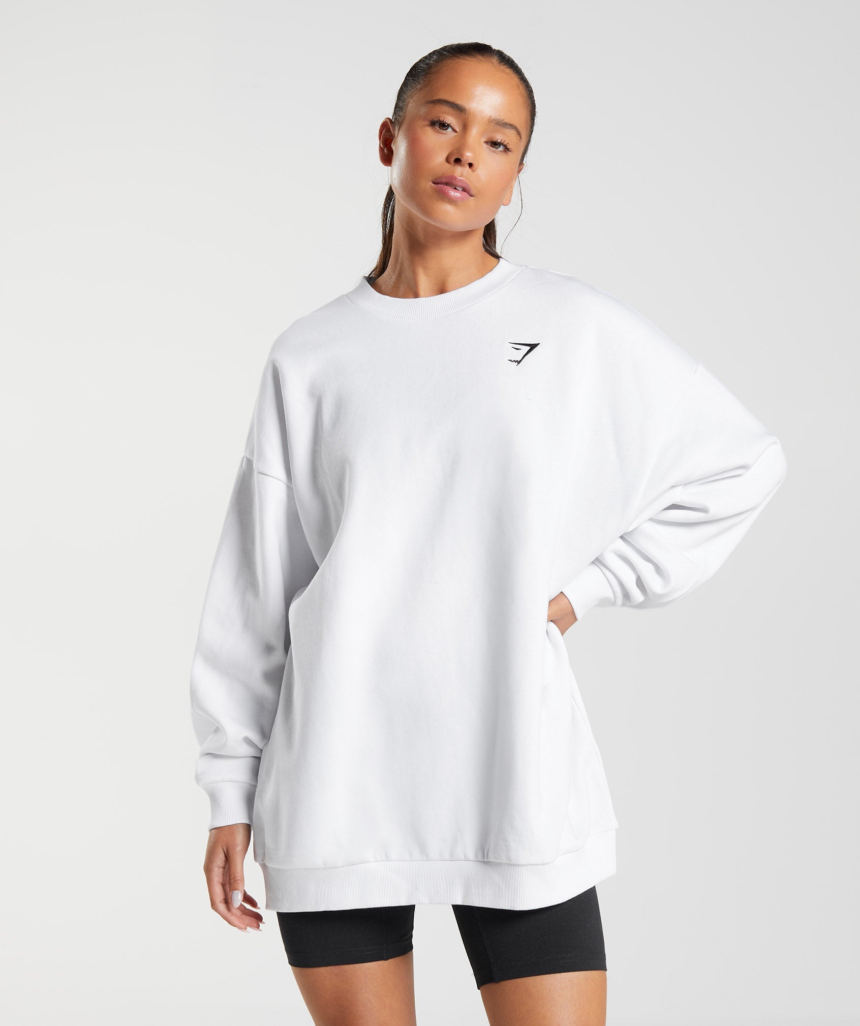 Sudaderas Gymshark Entrenamiento Oversized Mujer Blancas | 8672430-XD