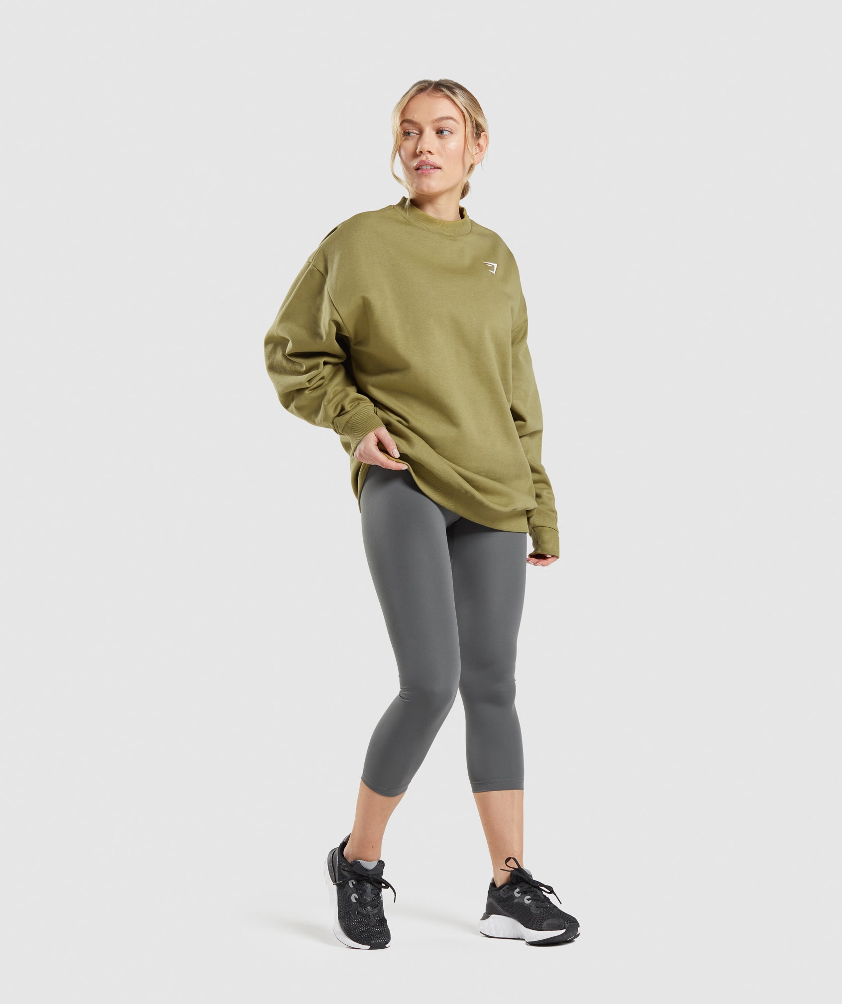 Sudaderas Gymshark Entrenamiento Oversized Mujer Verde | 8690714-XP