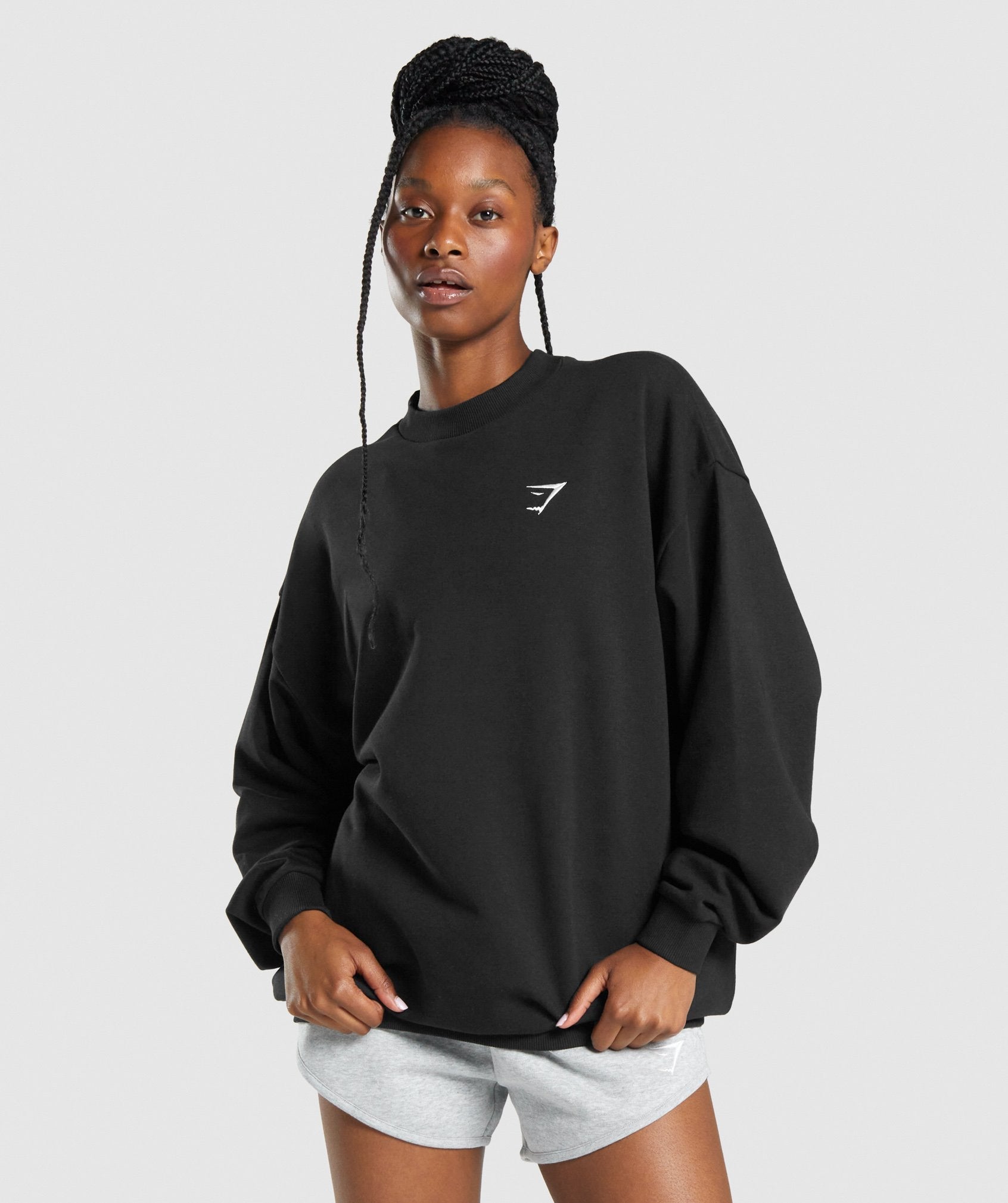 Sudaderas Gymshark Entrenamiento Oversized Mujer Negras | 9856071-ZY