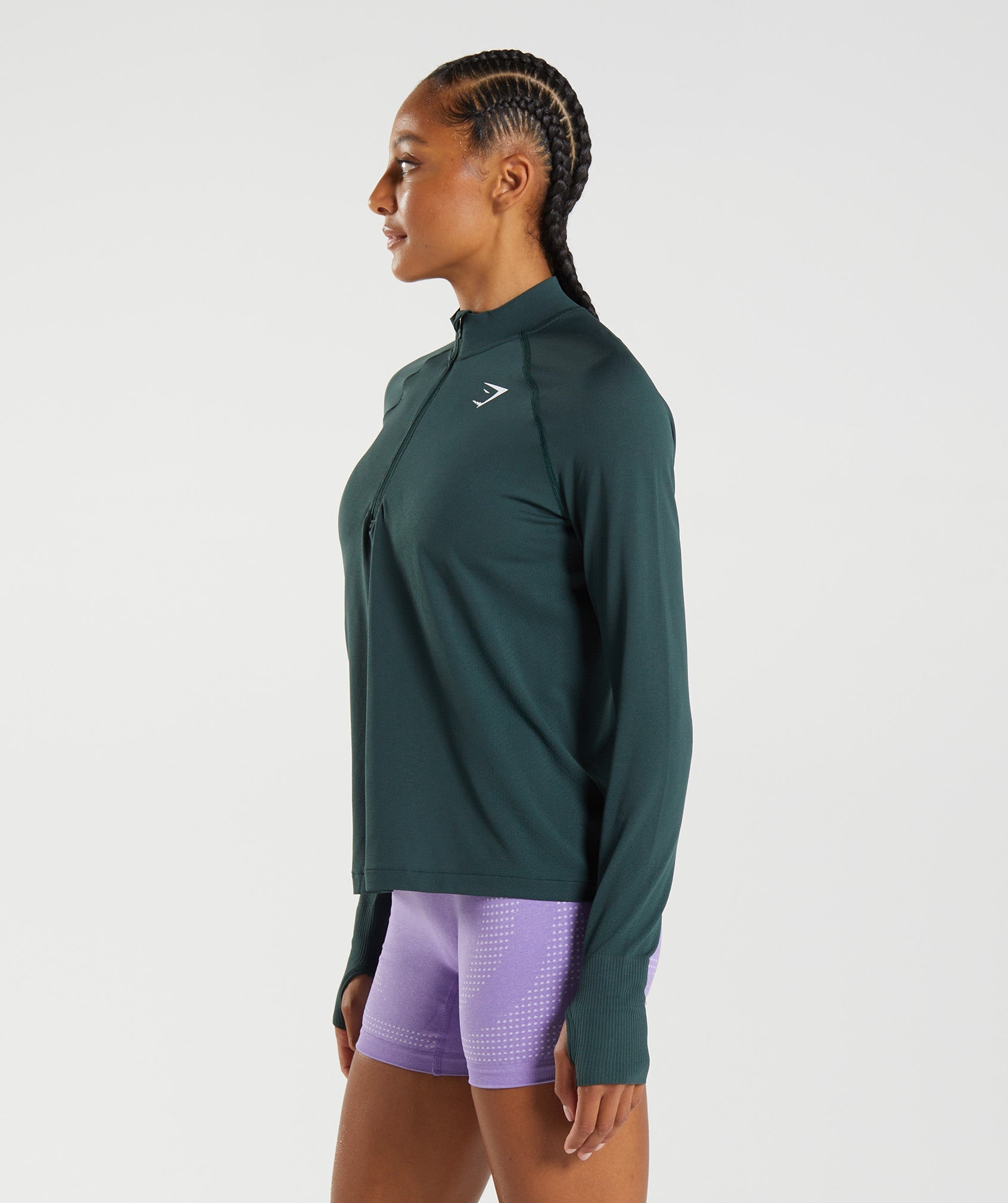 Sudaderas Gymshark Vital Seamless 1/2 Zip Mujer Verde | 8349765-VG