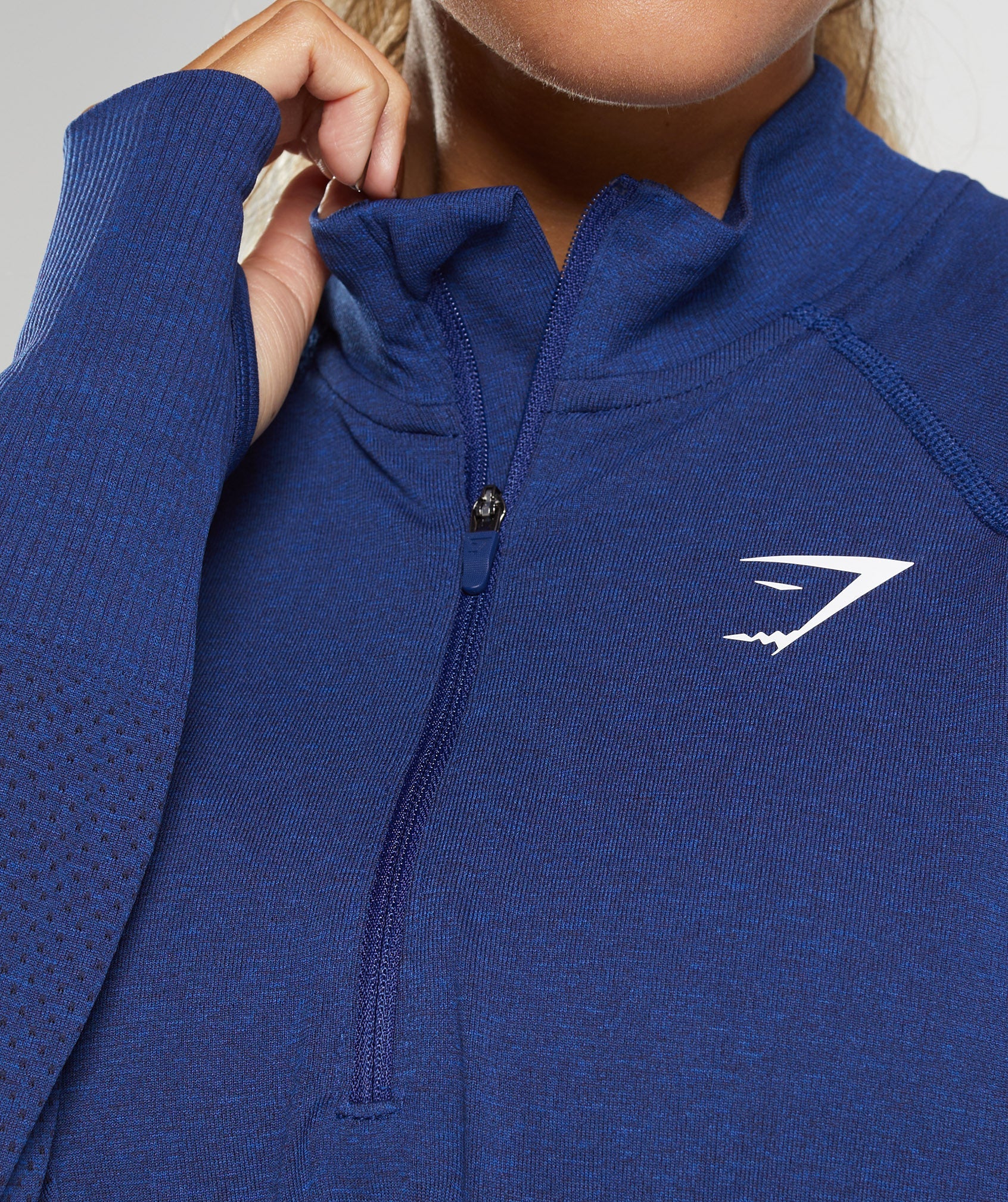 Sudaderas Gymshark Vital Seamless 1/2 Zip Mujer Azules | 9428053-NJ