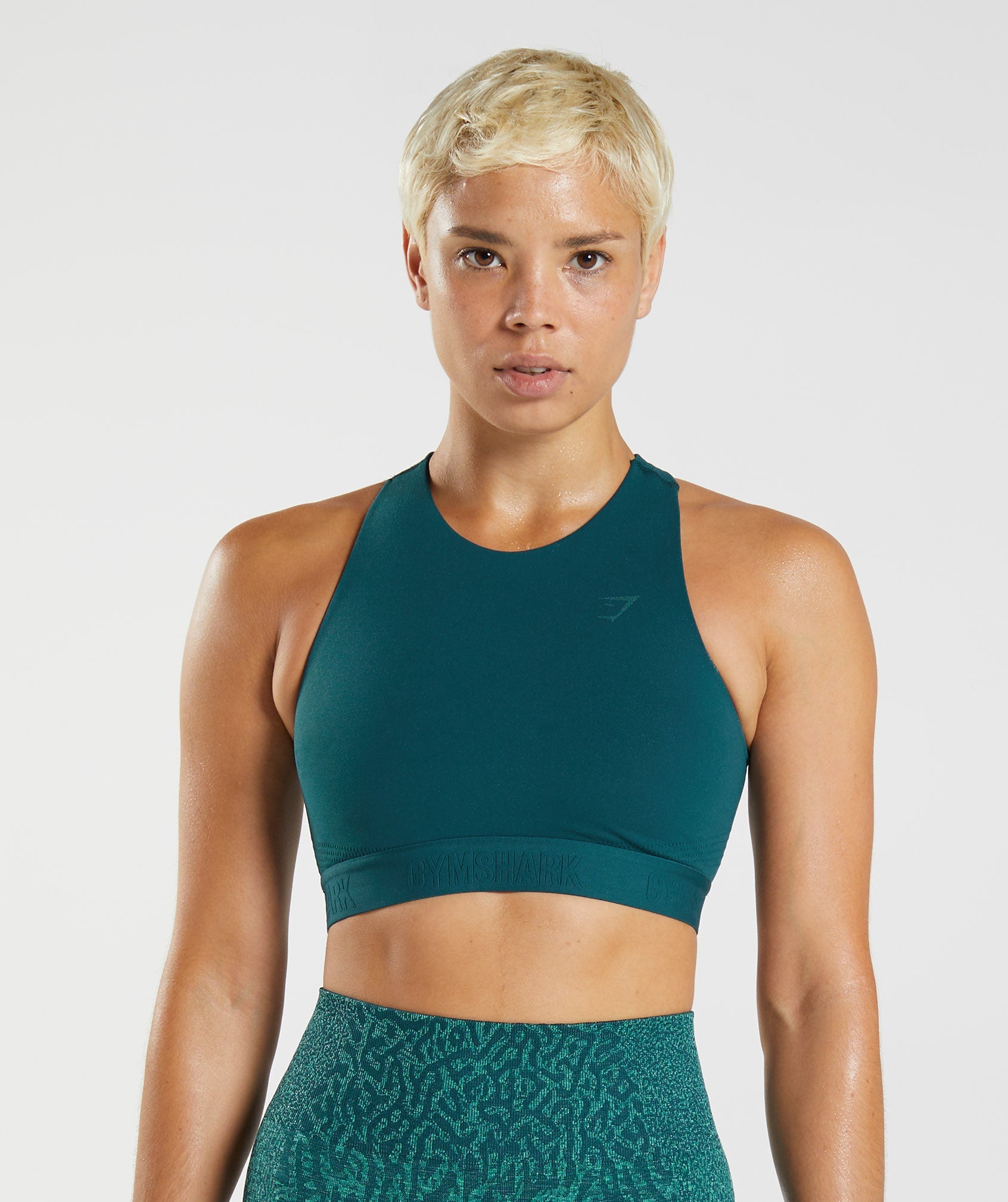 Sujetadores Deportivos Gymshark 315 Performance High Neck Mujer Turquesa | 3907586-QT