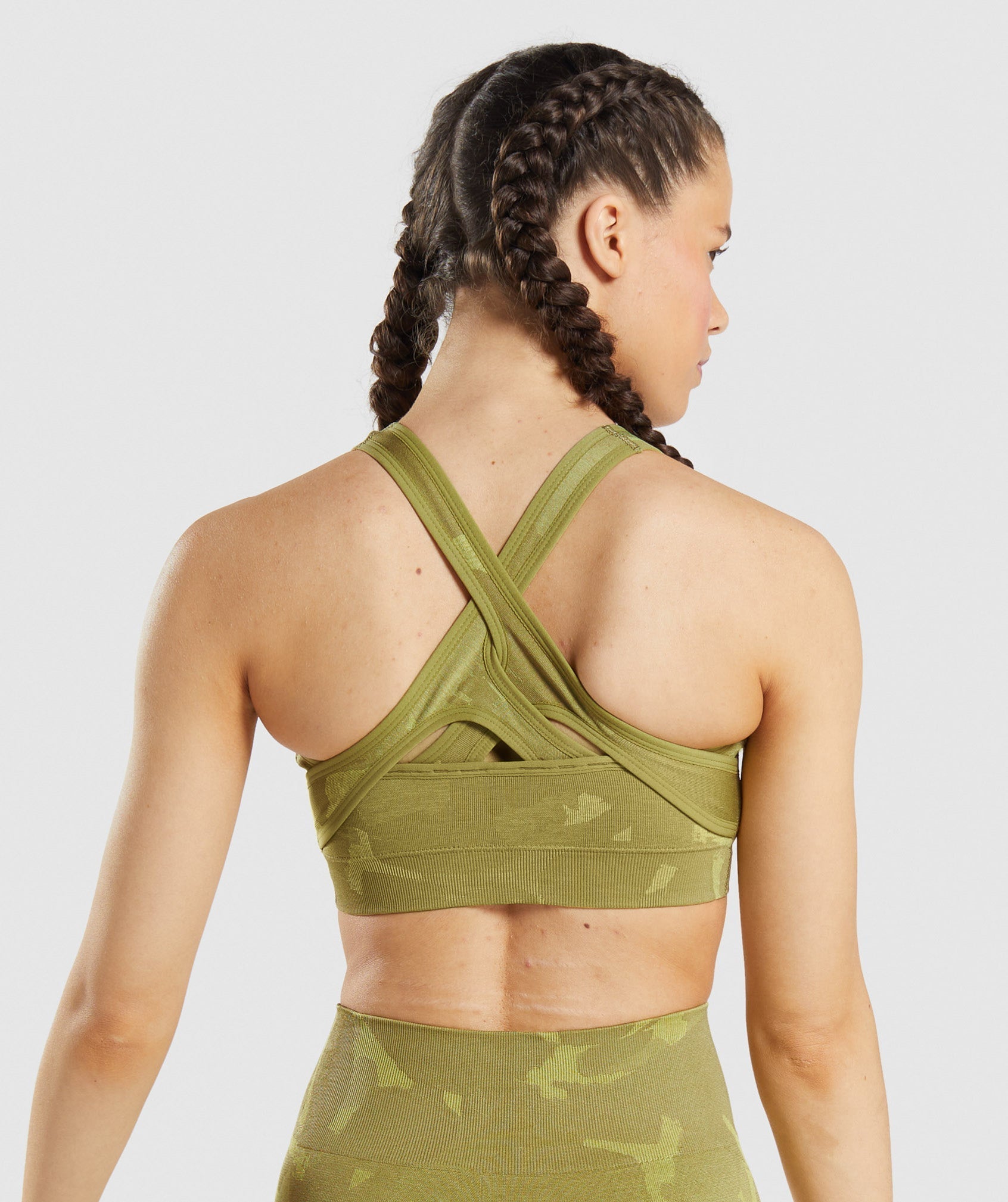 Sujetadores Deportivos Gymshark Adapt Camo Seamless Mujer Verde | 2638579-ZC