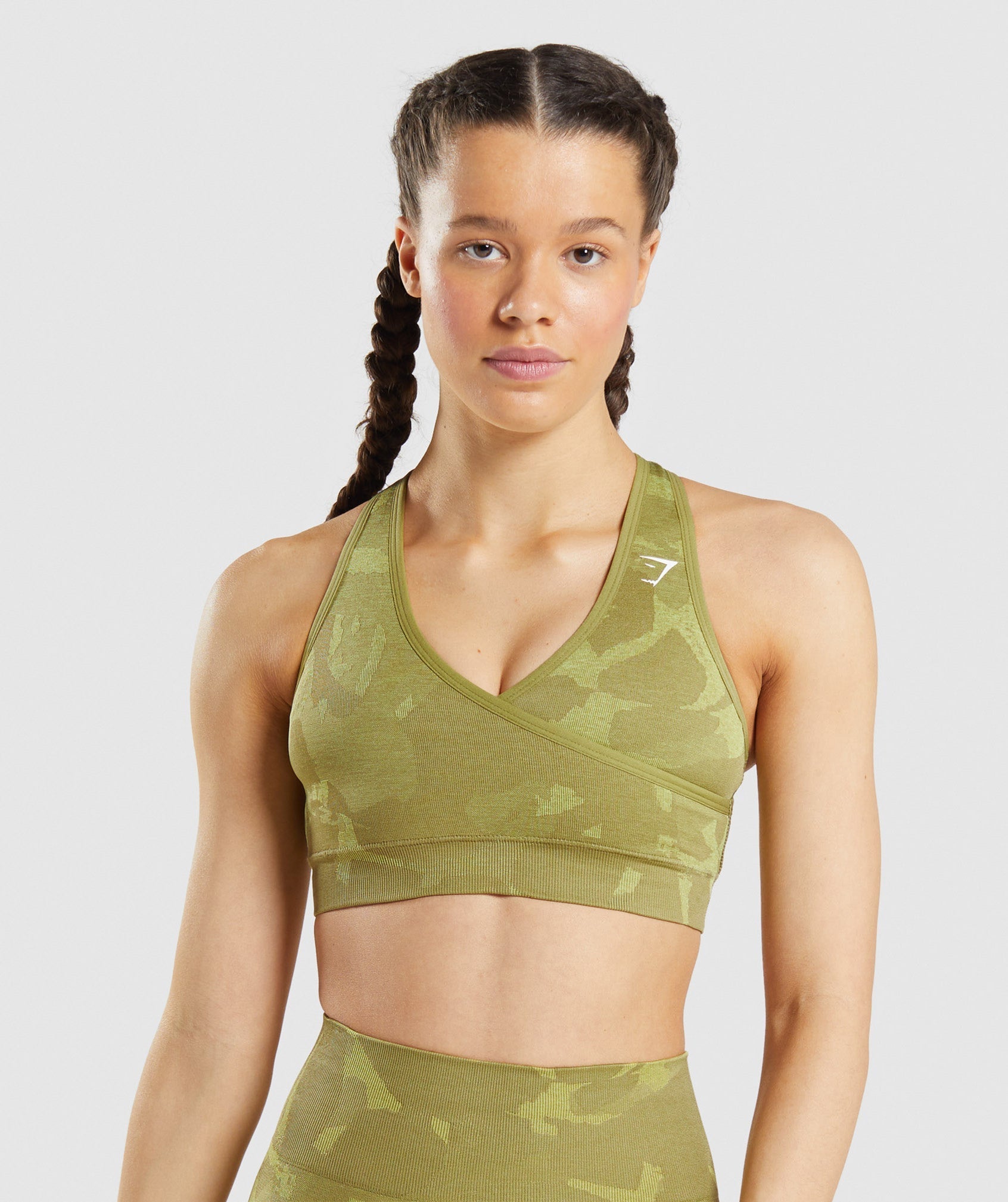 Sujetadores Deportivos Gymshark Adapt Camo Seamless Mujer Verde | 2638579-ZC