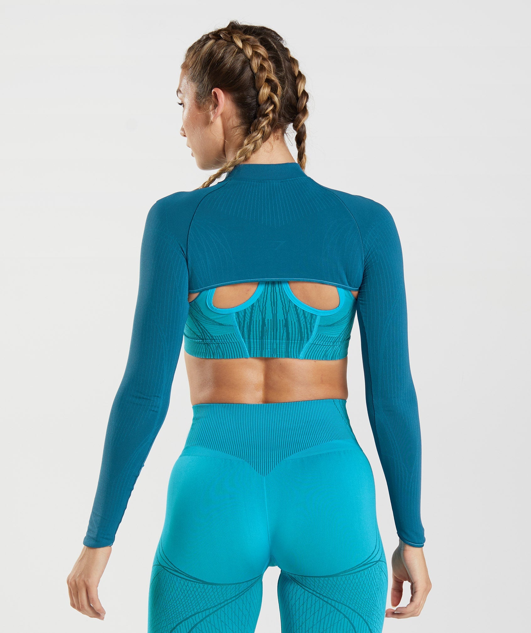 Sujetadores Deportivos Gymshark Apex Seamless Shrug Mujer Azules | 3978150-NQ