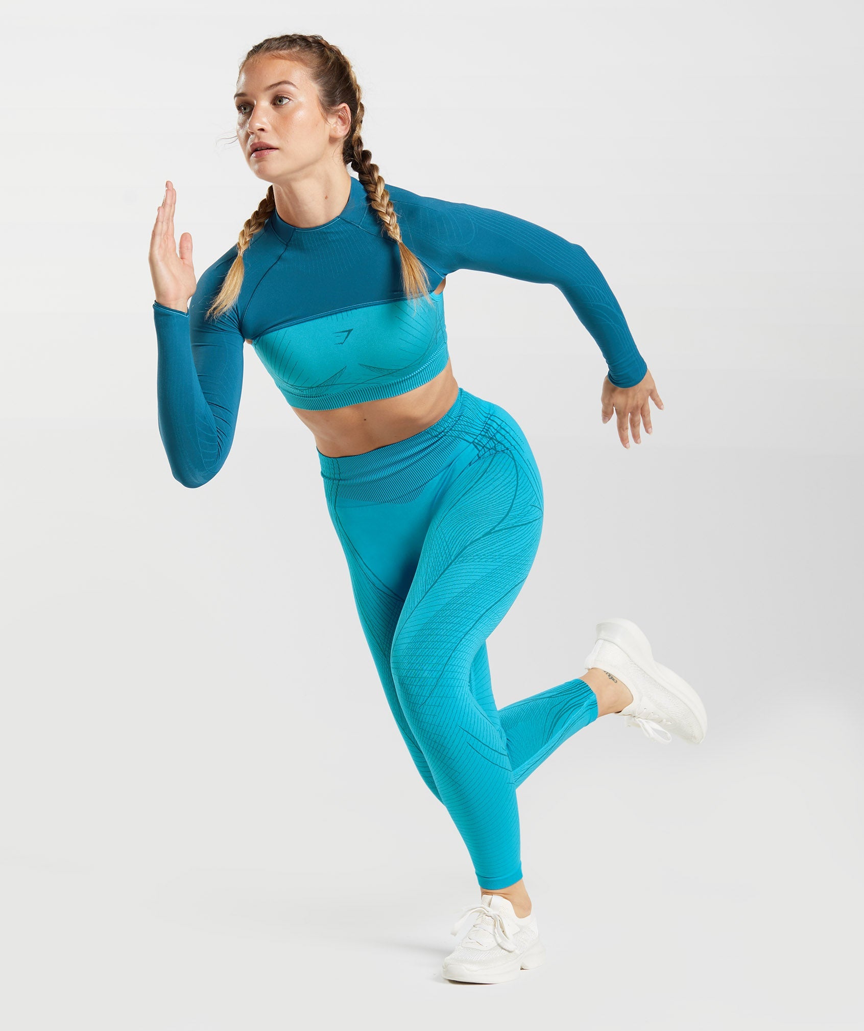 Sujetadores Deportivos Gymshark Apex Seamless Shrug Mujer Azules | 3978150-NQ