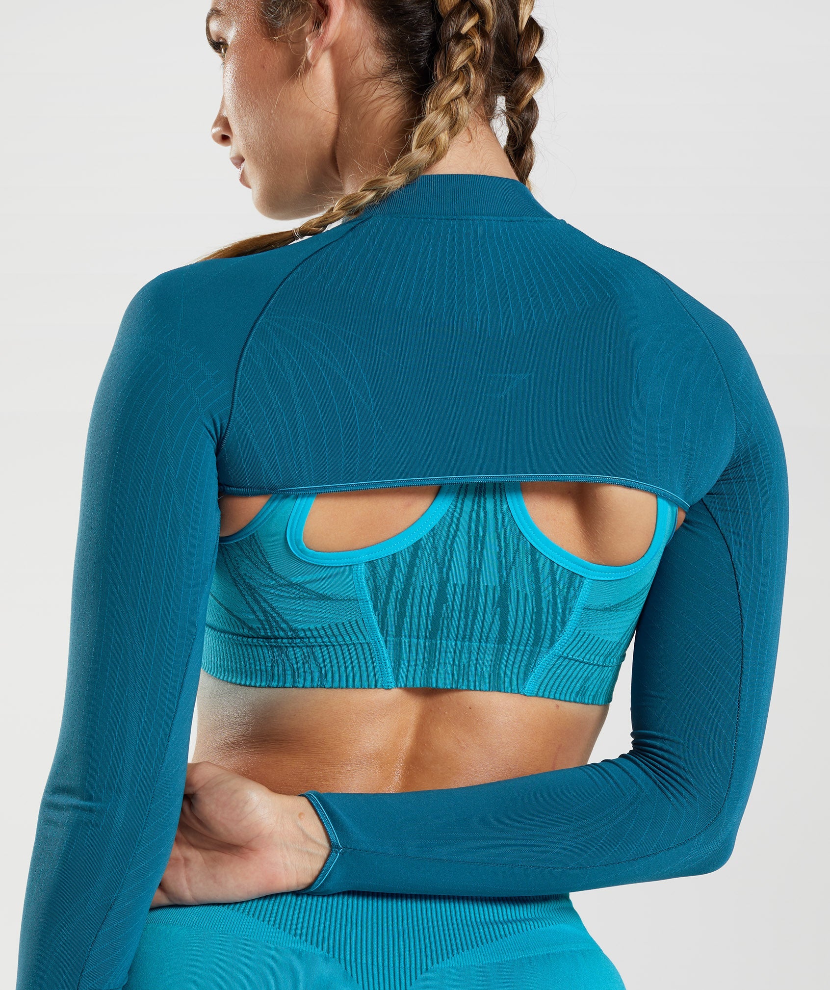 Sujetadores Deportivos Gymshark Apex Seamless Shrug Mujer Azules | 3978150-NQ