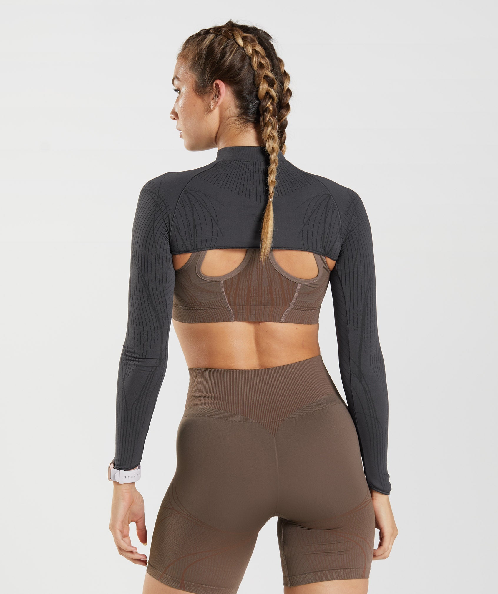 Sujetadores Deportivos Gymshark Apex Seamless Shrug Mujer Gris Negras | 8542037-EM