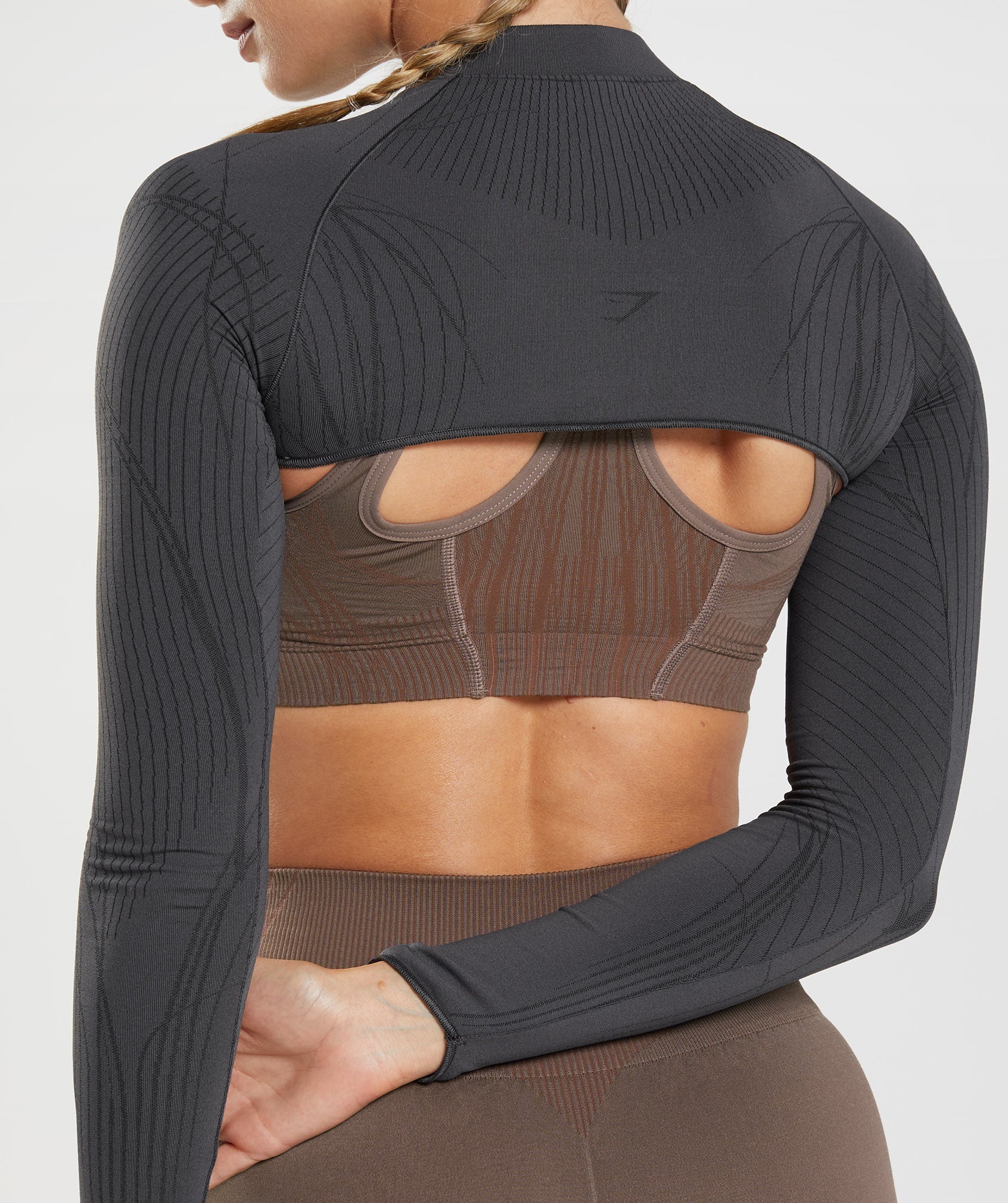 Sujetadores Deportivos Gymshark Apex Seamless Shrug Mujer Gris Negras | 8542037-EM