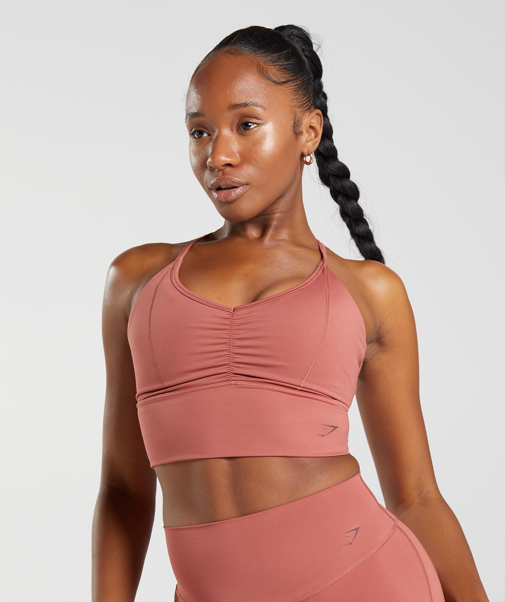 Sujetadores Deportivos Gymshark Elevate Longline Mujer Rosas Marrones | 3905721-DP