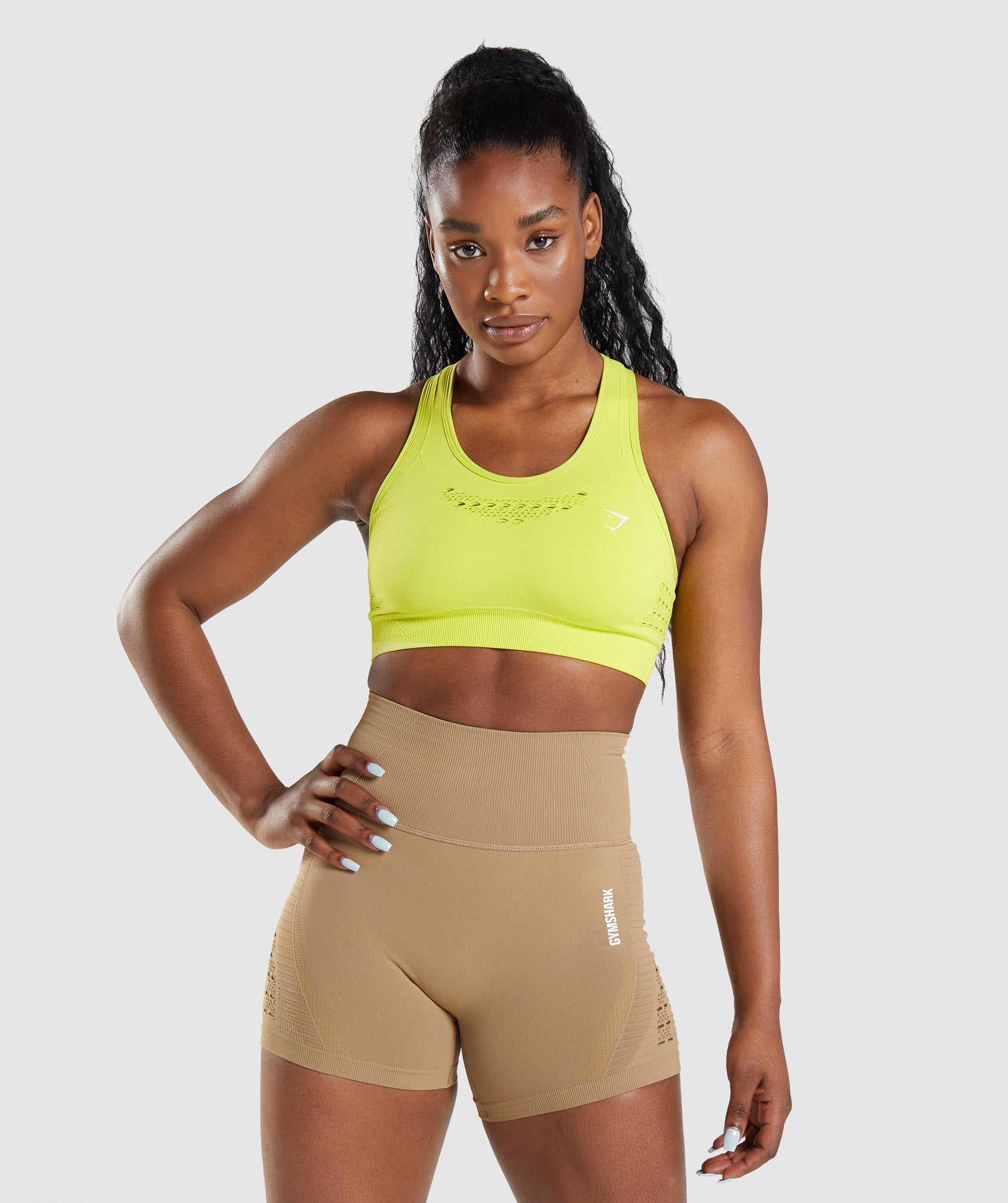 Sujetadores Deportivos Gymshark Energy Seamless Mujer Amarillo | 1708243-VY