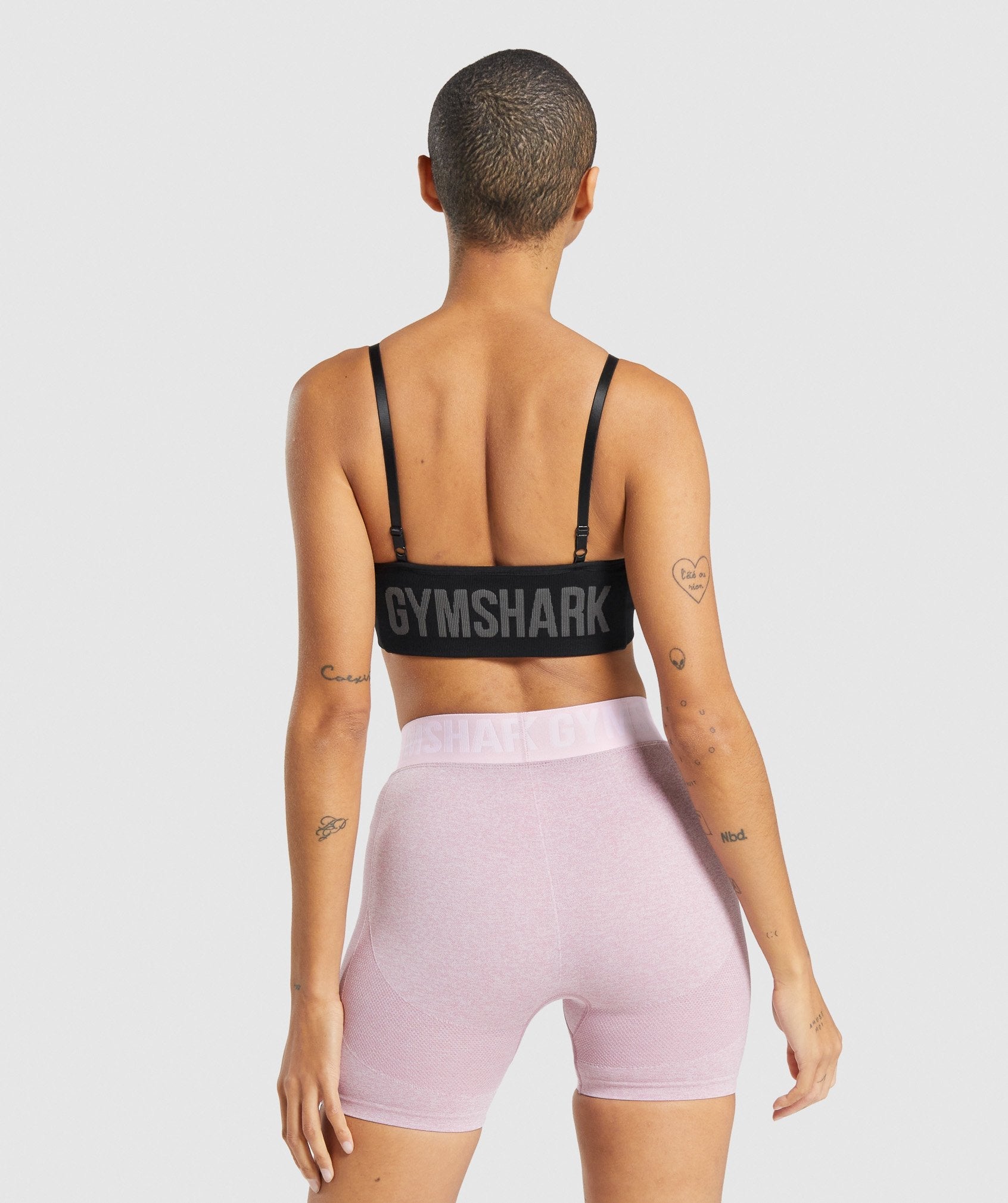 Sujetadores Deportivos Gymshark Flex Tiras Mujer Negras Gris | 1739850-DO