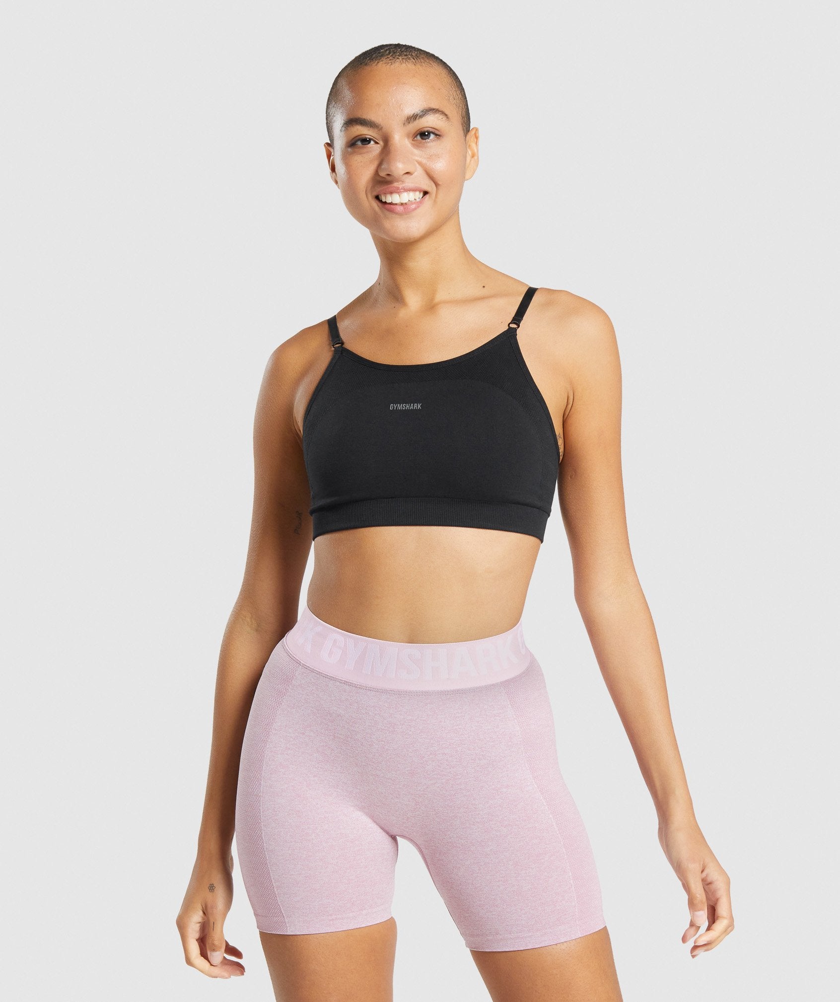 Sujetadores Deportivos Gymshark Flex Tiras Mujer Negras Gris | 1739850-DO