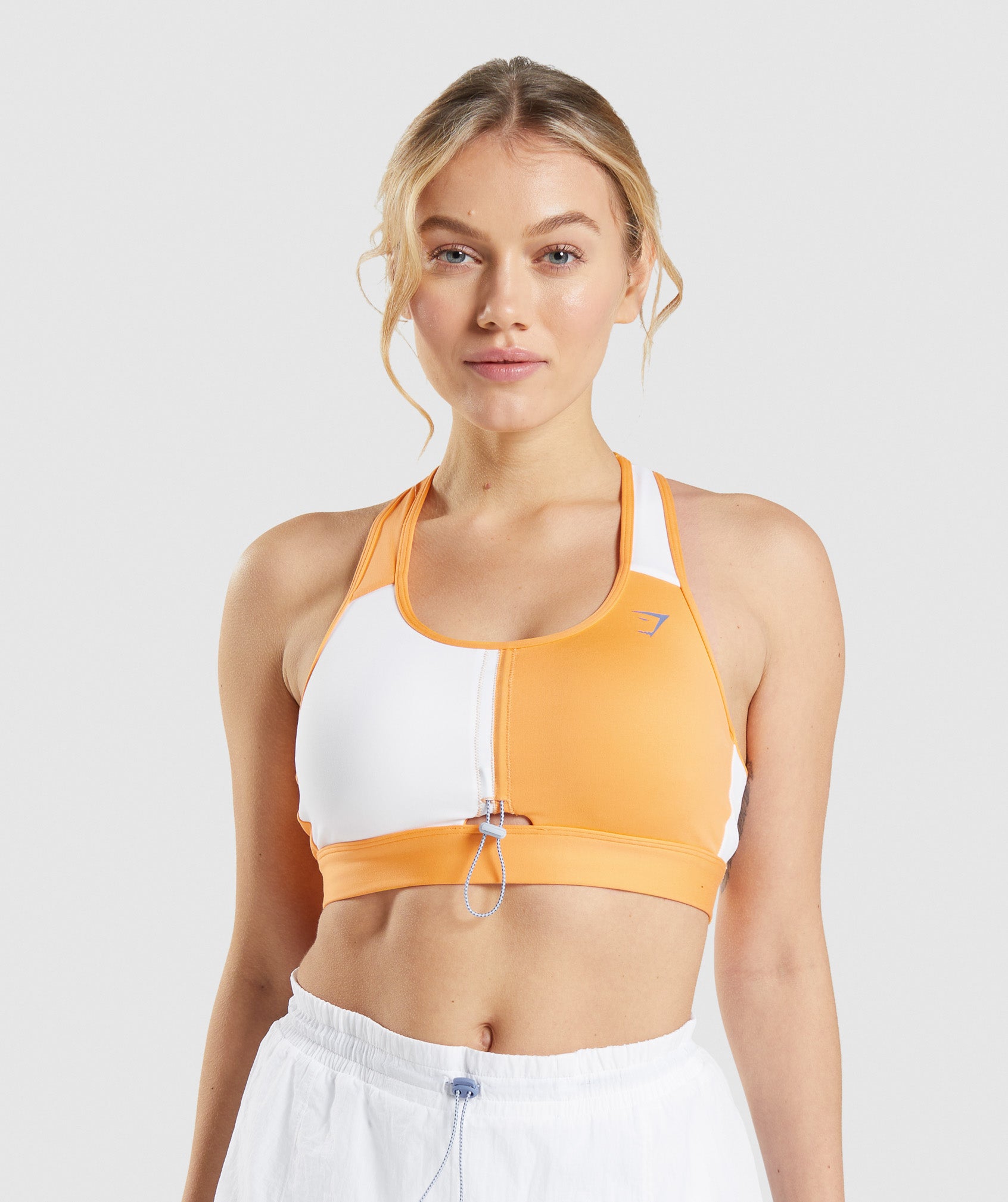 Sujetadores Deportivos Gymshark Pulse Mujer Naranjas Blancas | 8549217-DZ