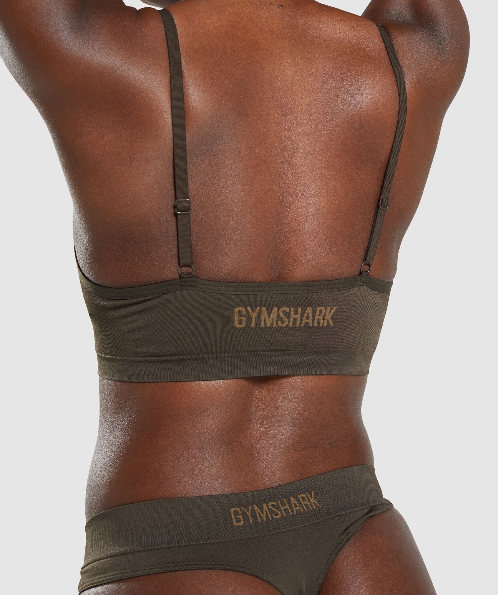 Sujetadores Deportivos Gymshark Seamless Low Neck Mujer Marrones | 3425698-BP