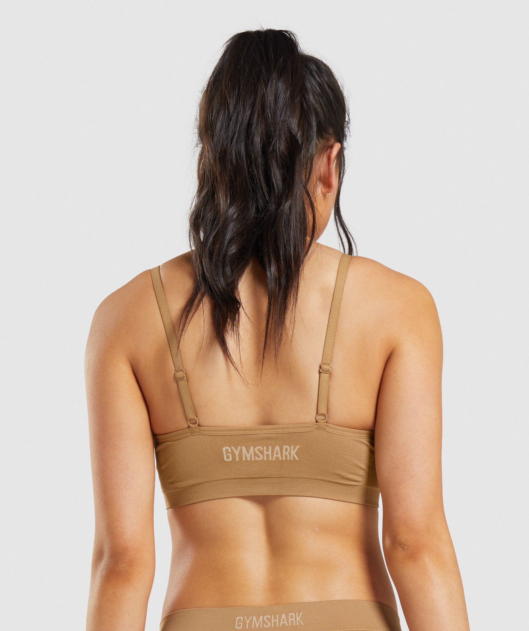 Sujetadores Deportivos Gymshark Seamless Low Neck Mujer Marrones Claro | 6478025-IE