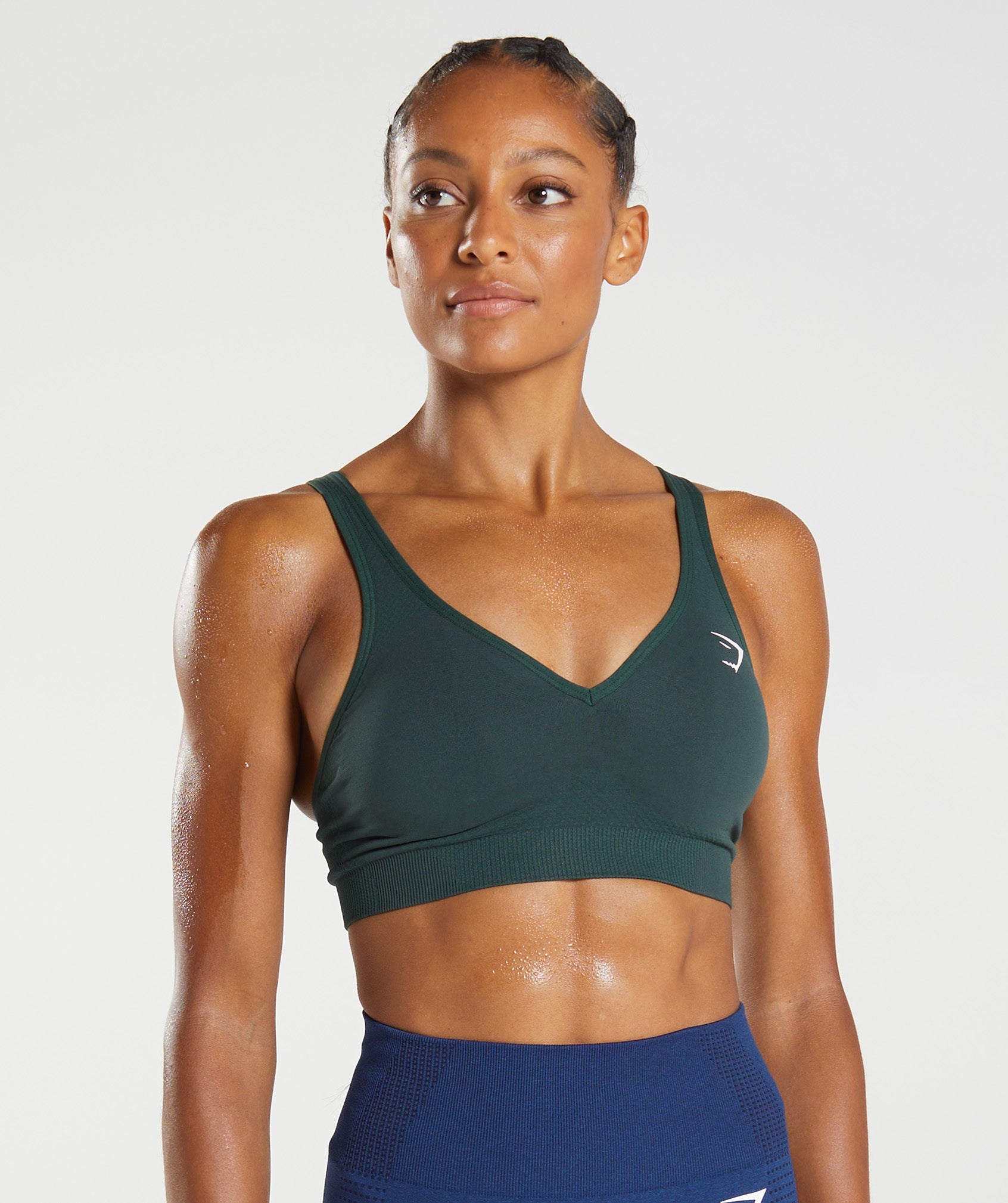 Sujetadores Deportivos Gymshark Vital Seamless 2.0 V Neck Mujer Verde | 3758419-IU