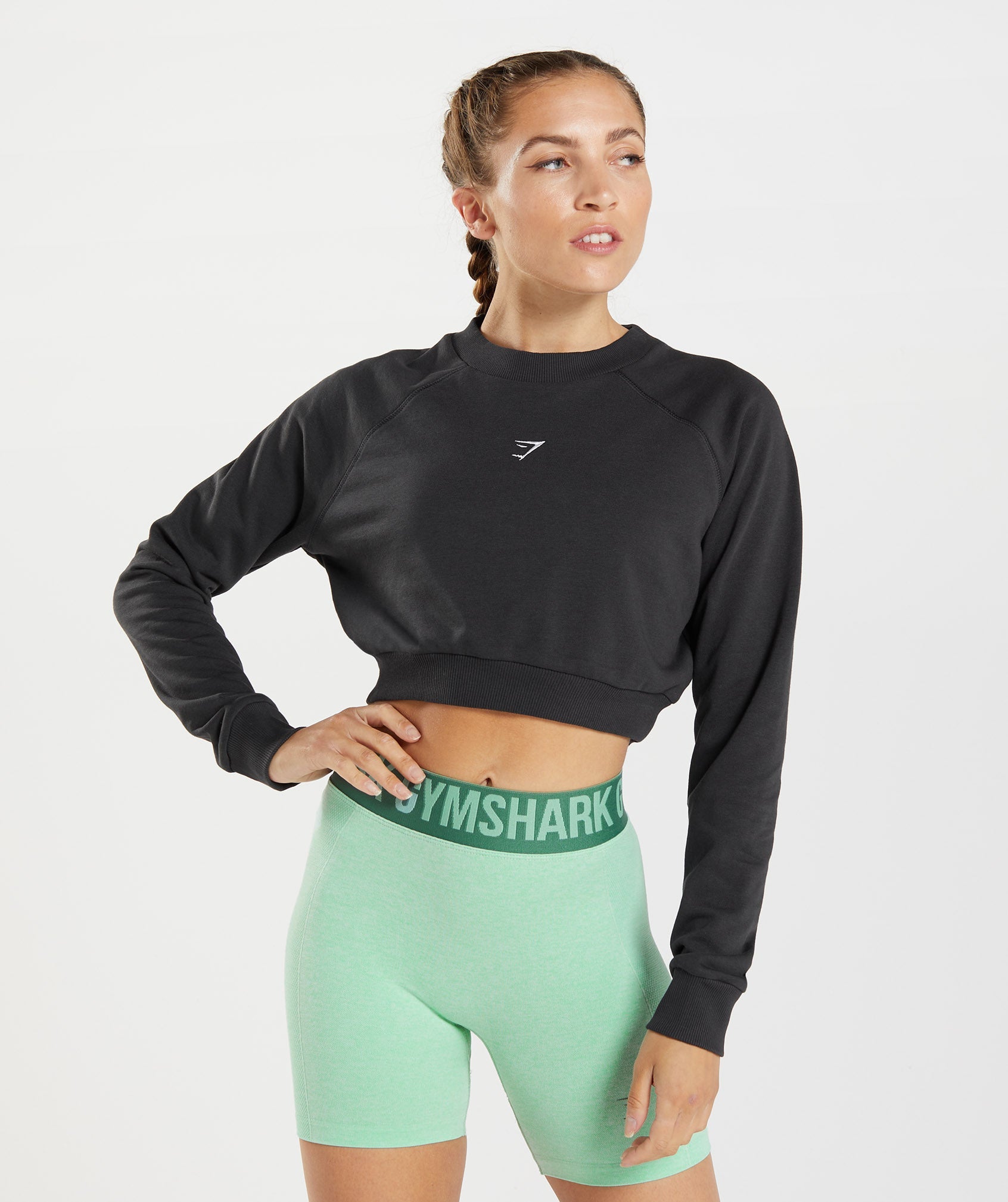 Suéteres Gymshark Entrenamiento Cropped Mujer Negras | 7129068-YK