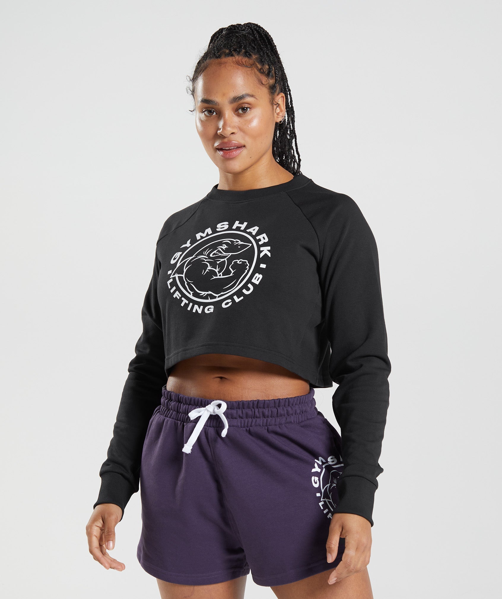 Suéteres Gymshark Legacy Cropped Mujer Negras | 8360154-UB