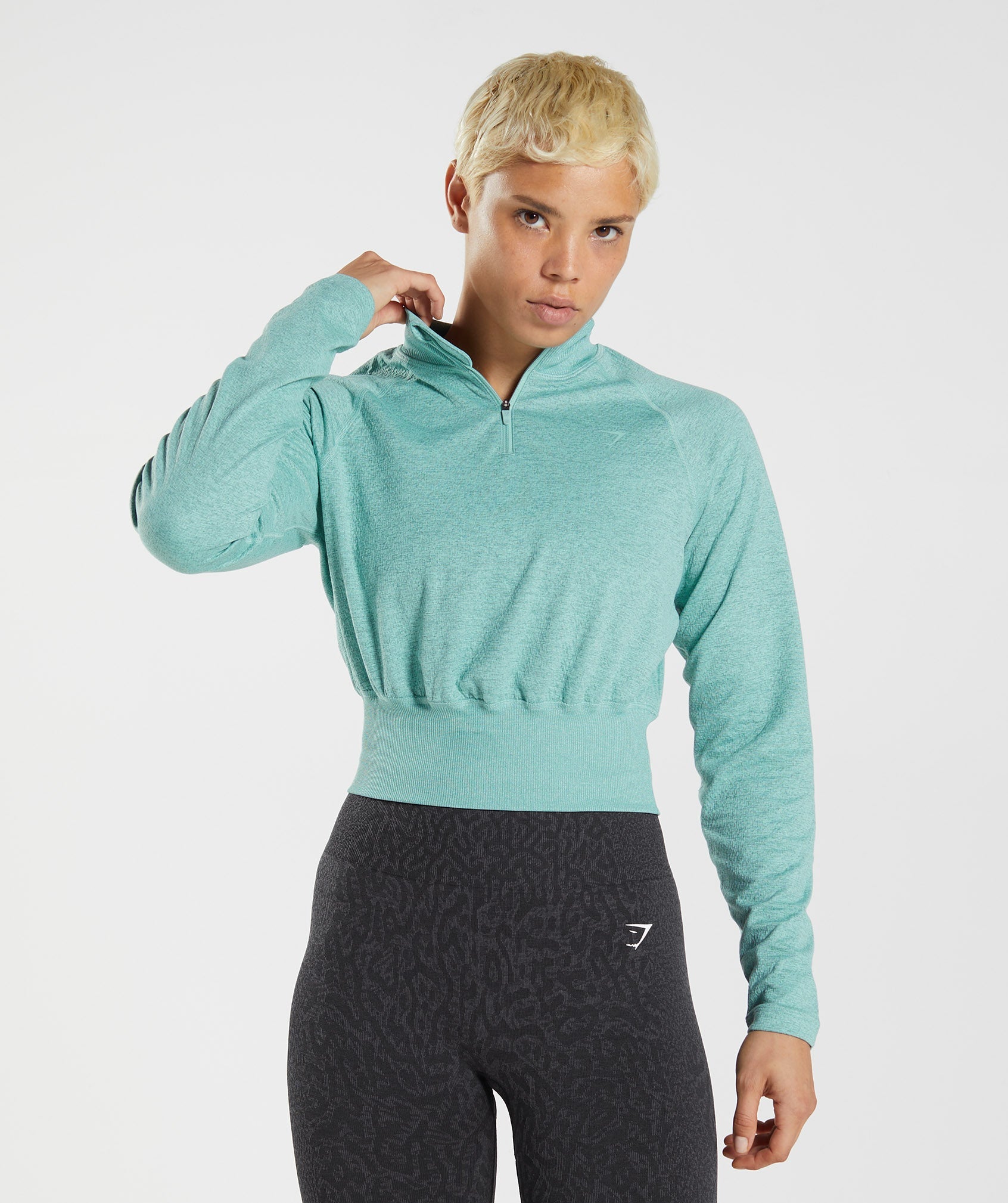 Tops Gymshark 315 Long Sleeve Warmup Mujer Azules Turquesa | 2617598-LQ