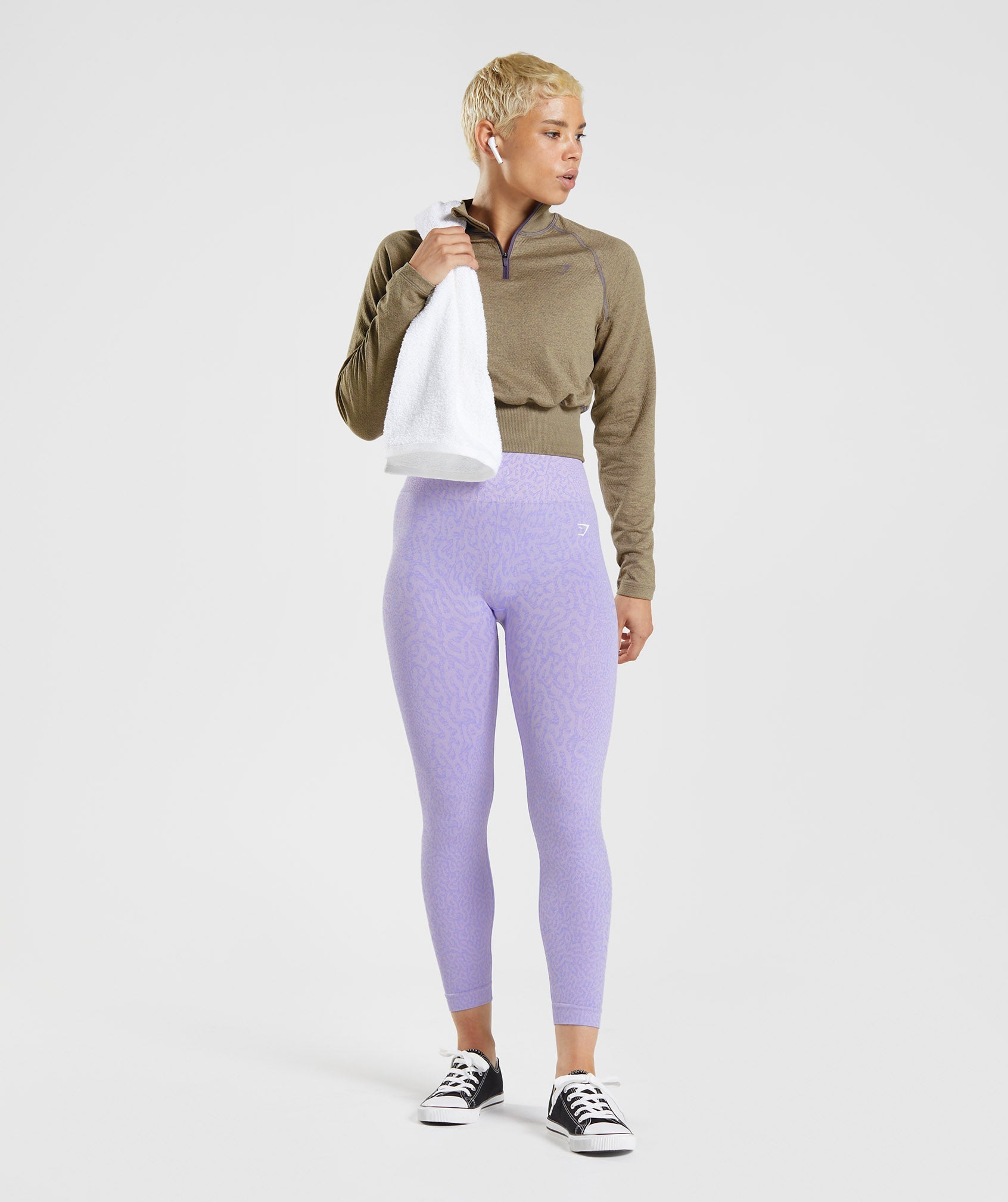 Tops Gymshark 315 Long Sleeve Warmup Mujer Marrones Moradas | 5982403-KJ