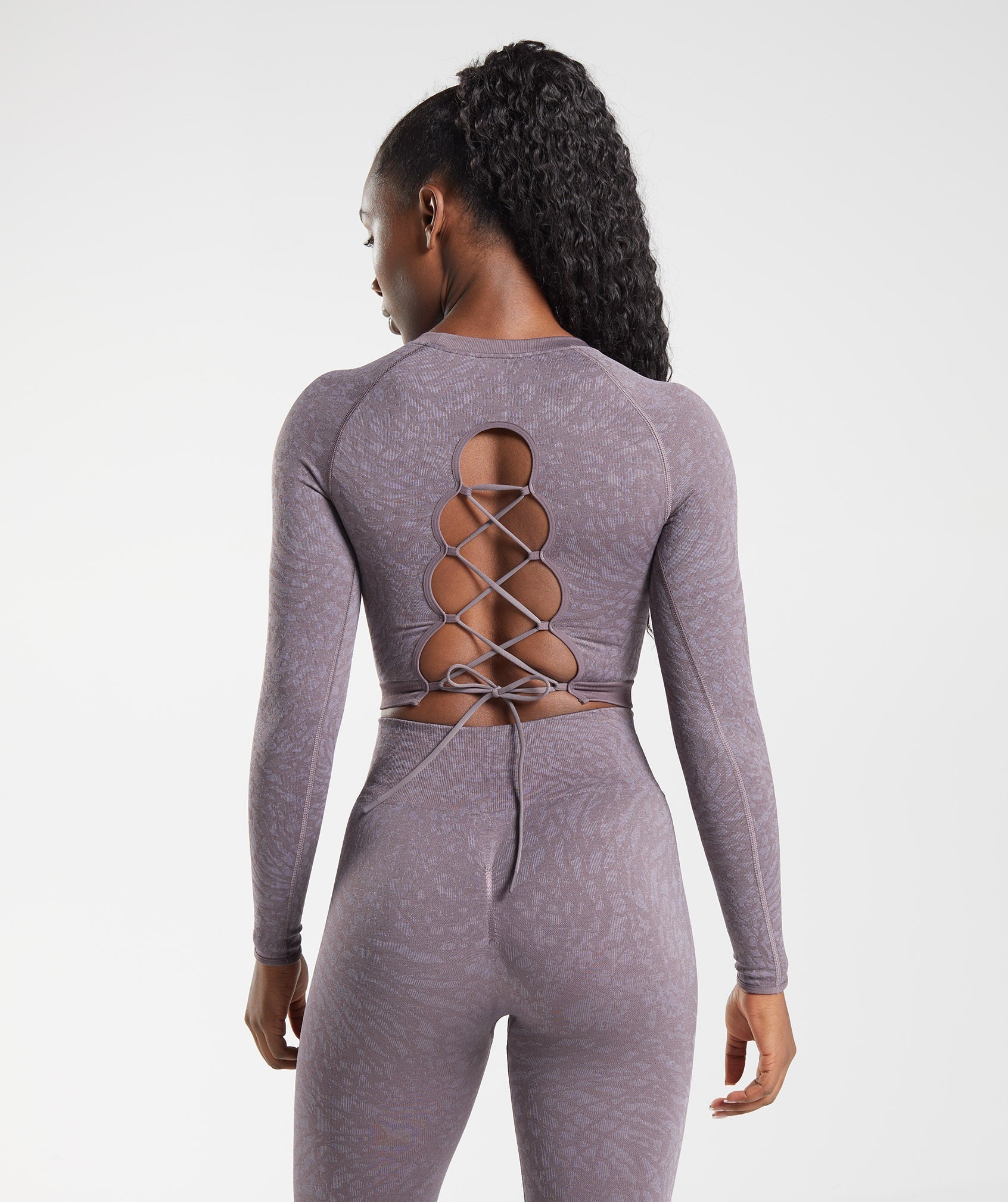 Tops Gymshark Adapt Animal Seamless Encaje Up Back Mujer Moradas | 8215964-TO