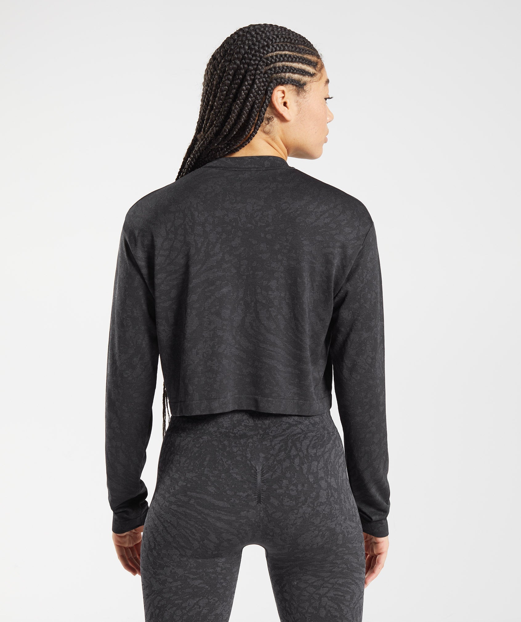 Tops Gymshark Adapt Animal Seamless Long Sleeve Mujer Negras | 1246593-SQ